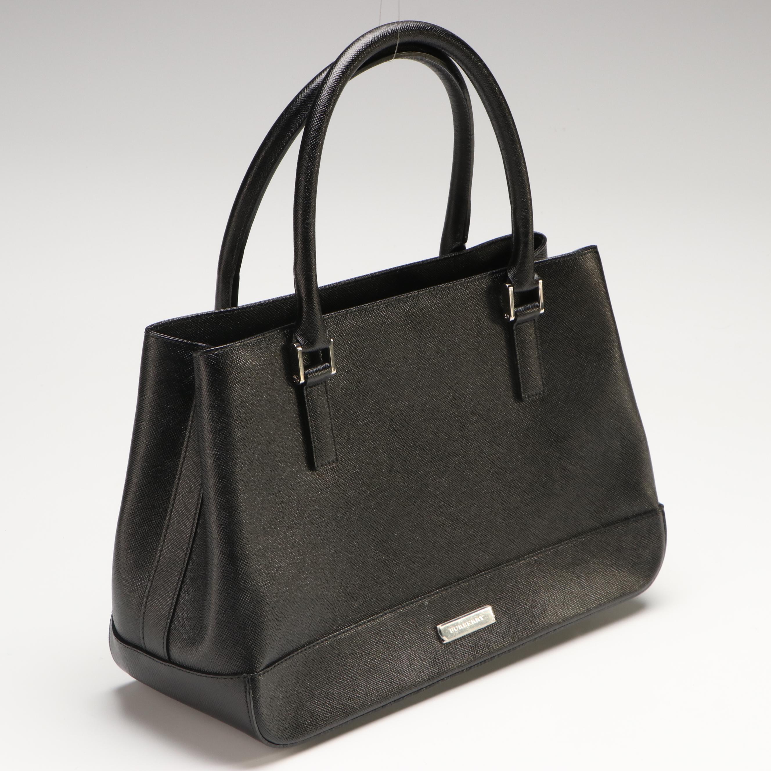 Burberry Tote Bag in Black Saffiano Leather