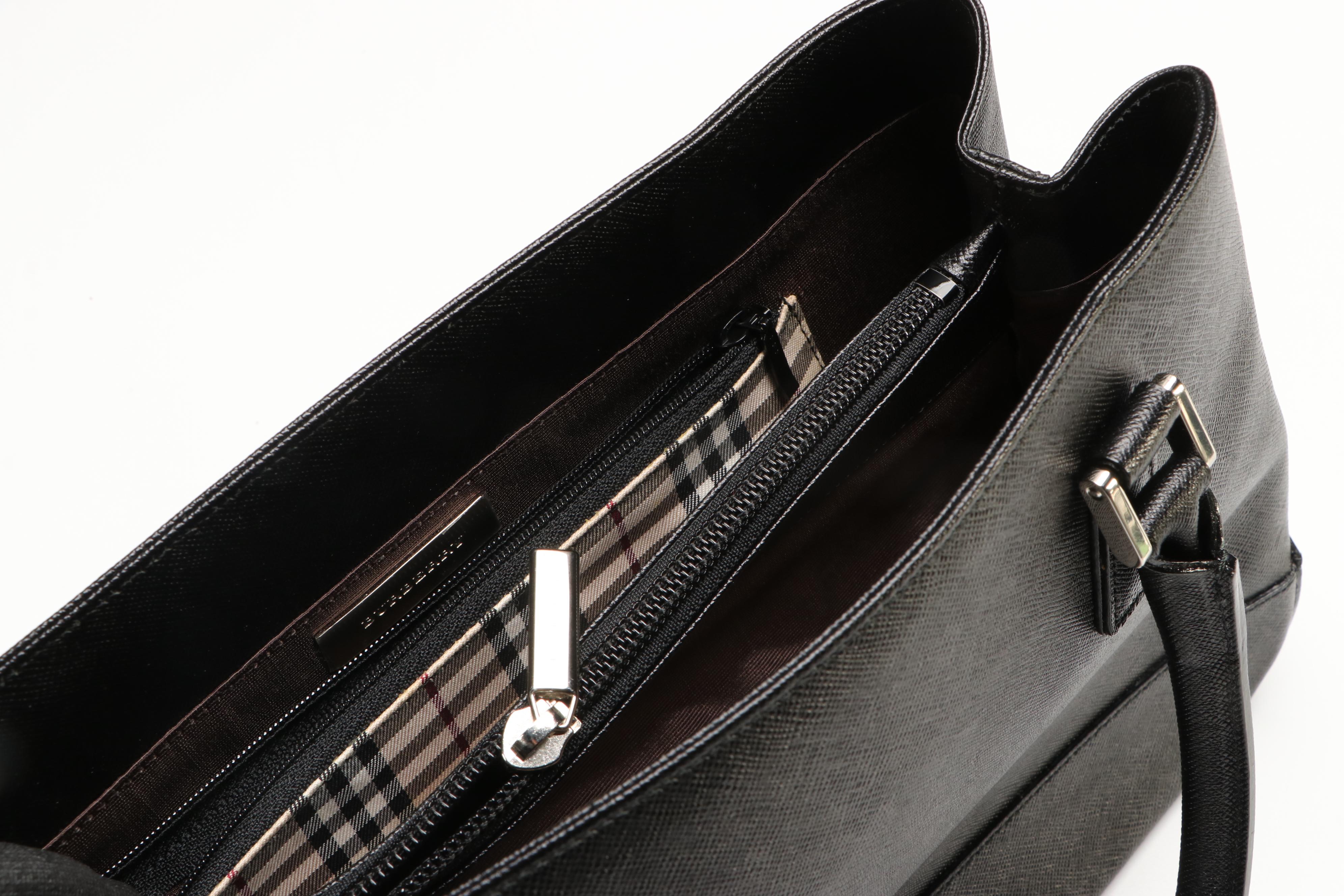 Burberry Tote Bag in Black Saffiano Leather