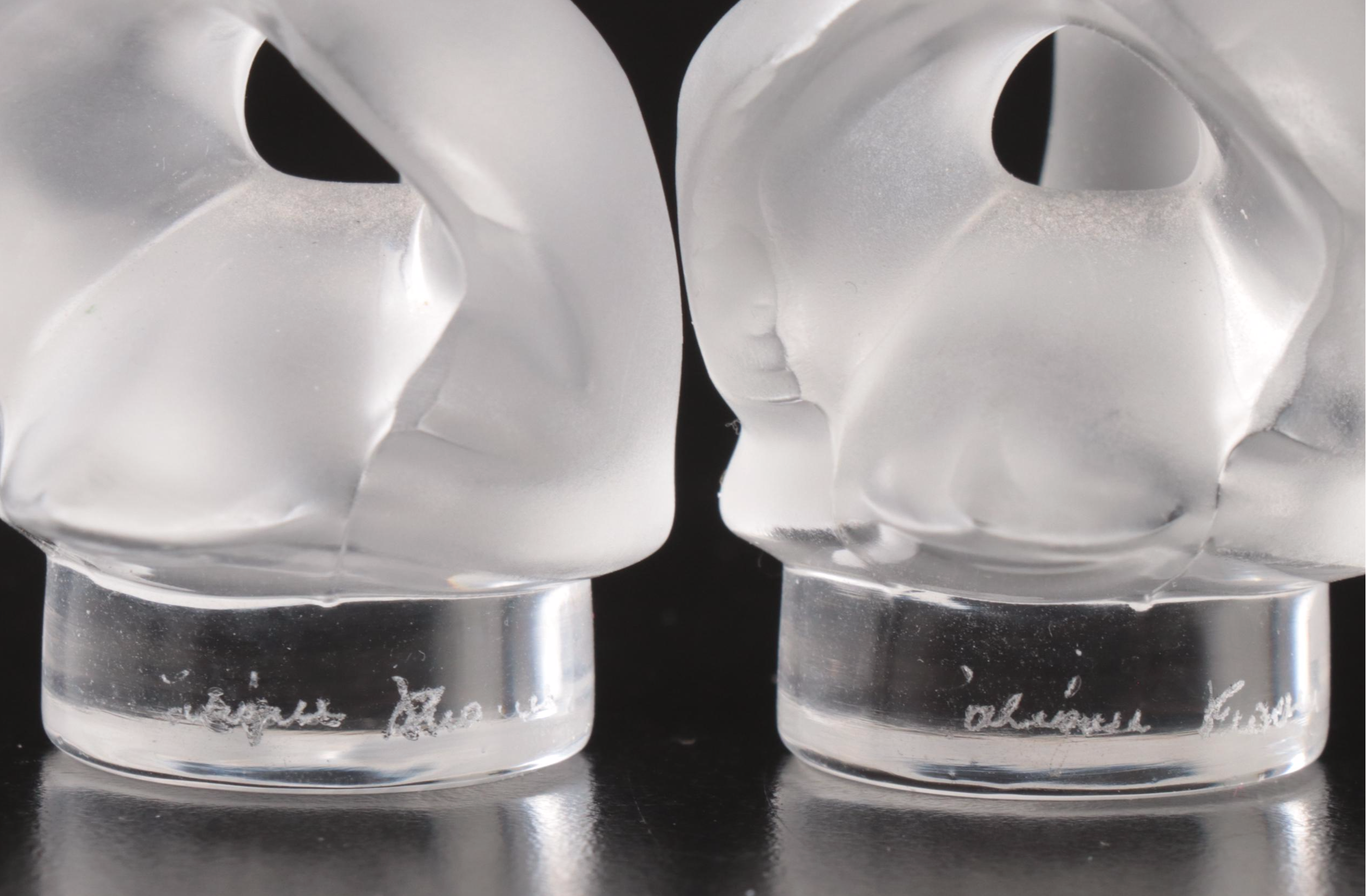 Lalique Frosted Crystal Swans