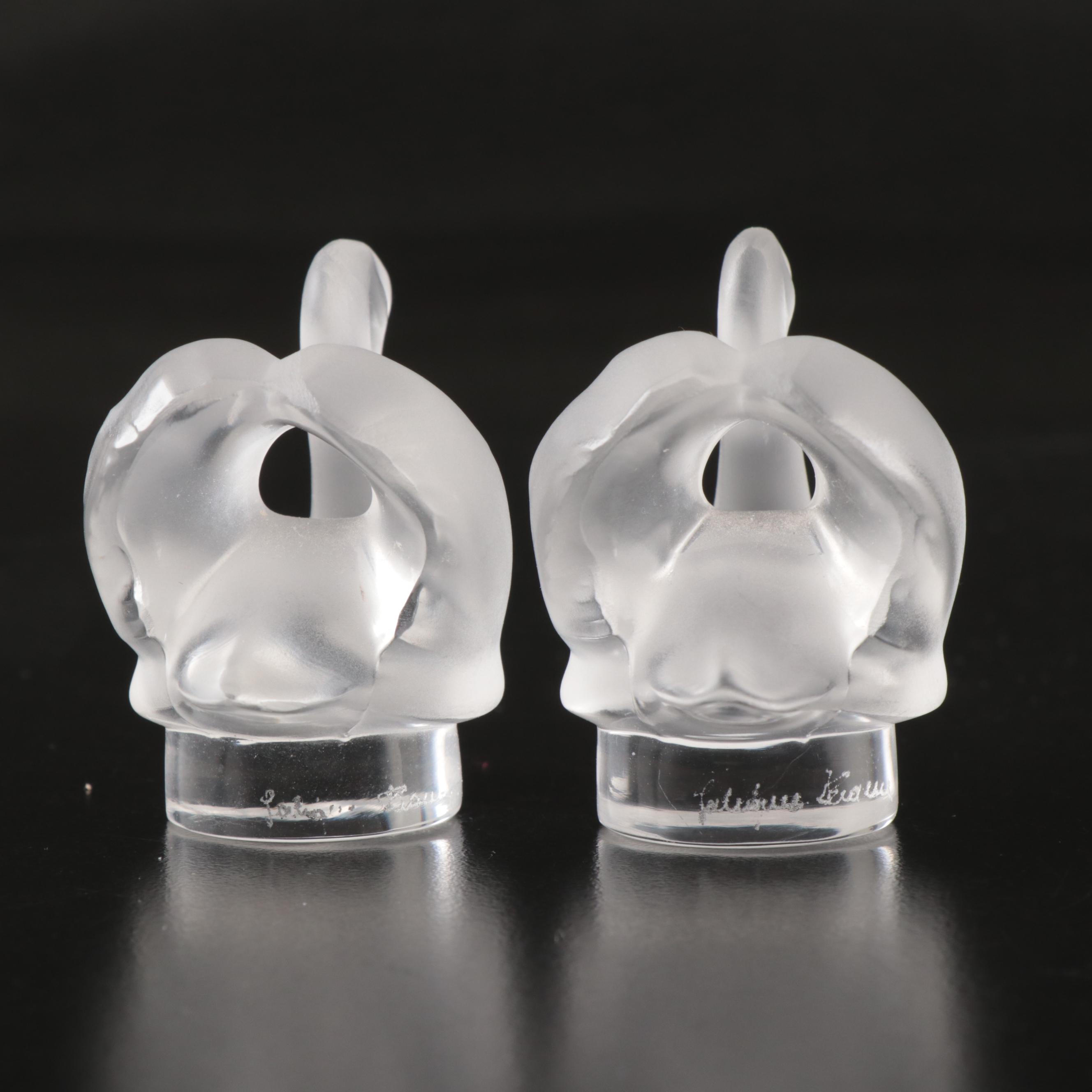 Lalique Frosted Crystal Swans