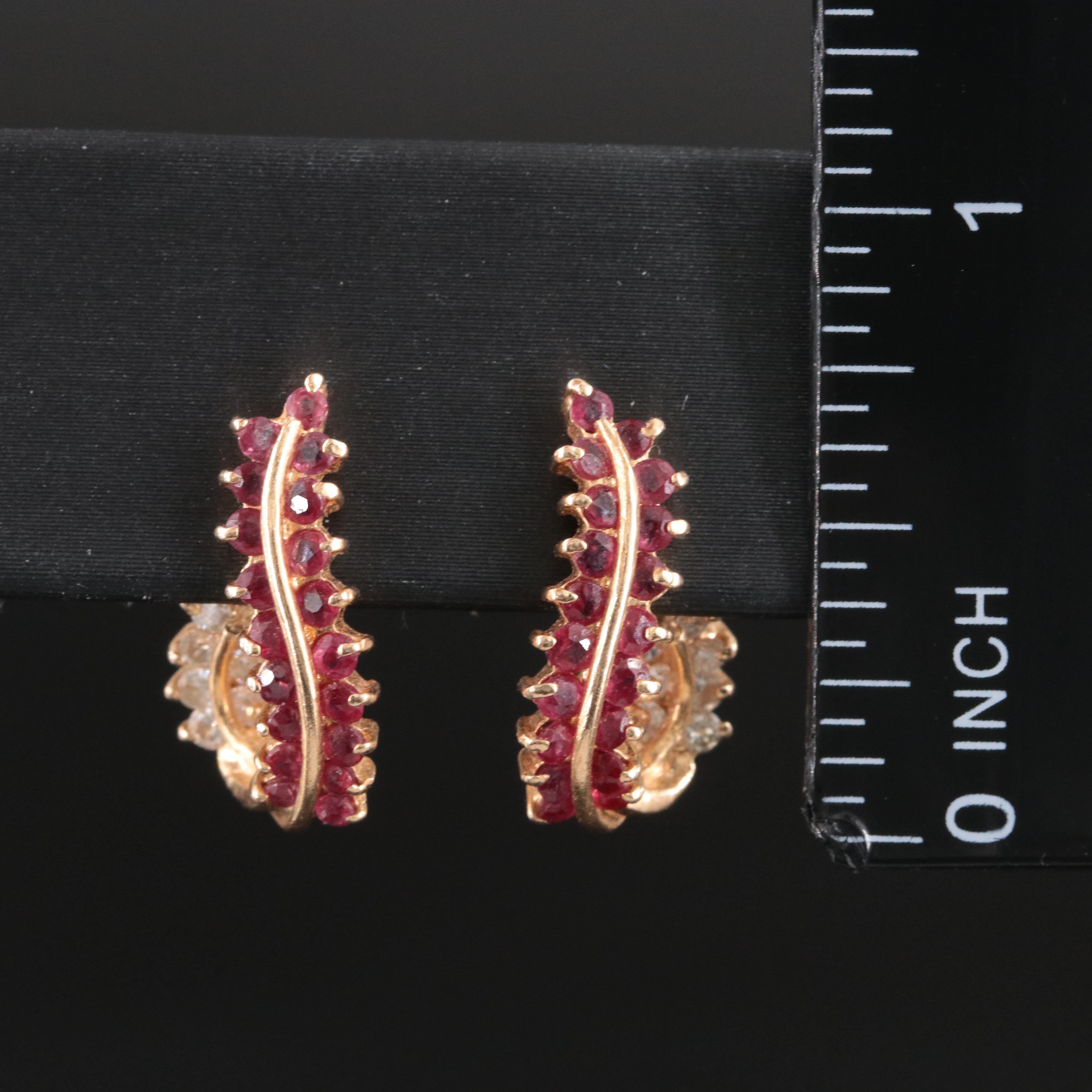 14K Ruby and Diamond Earrings