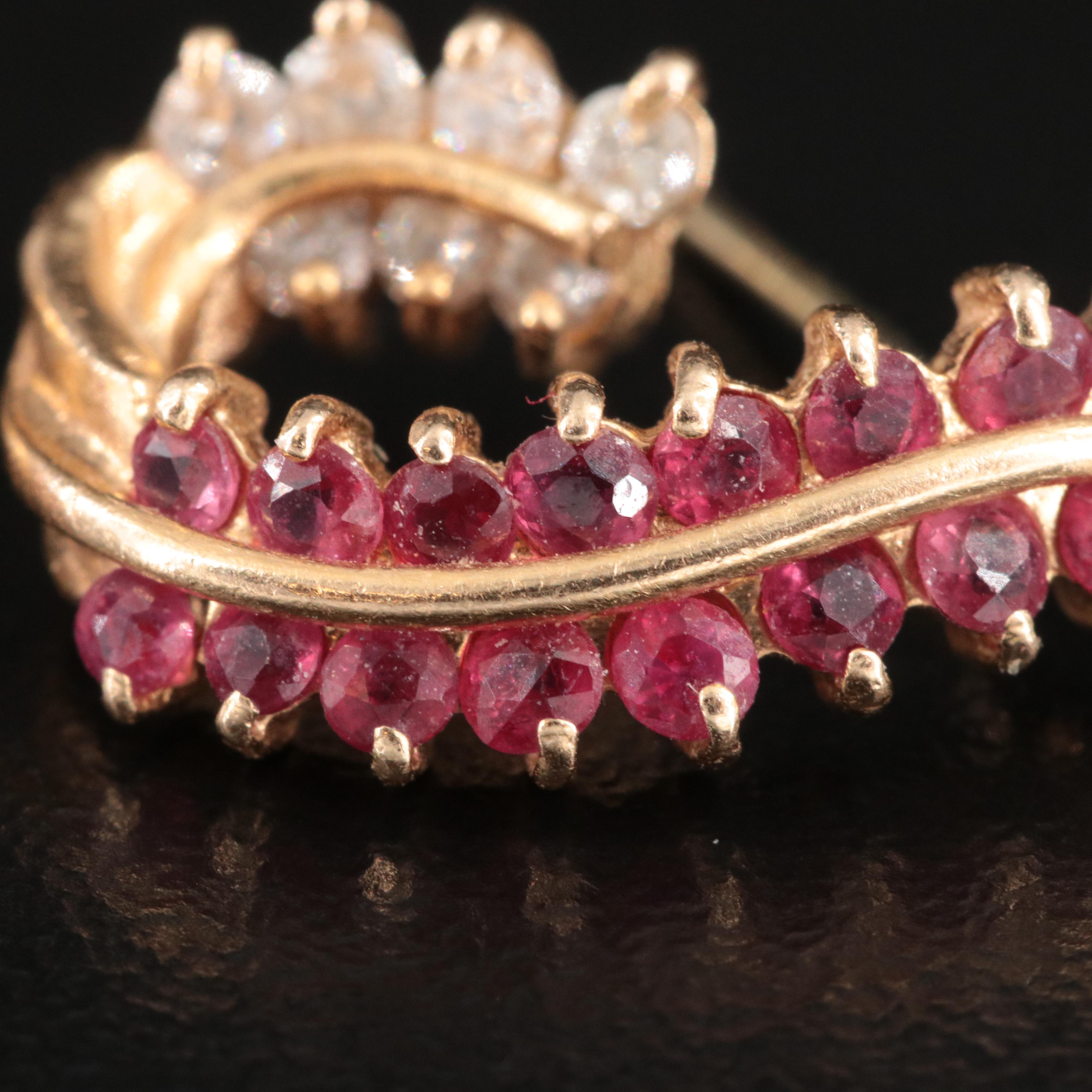 14K Ruby and Diamond Earrings