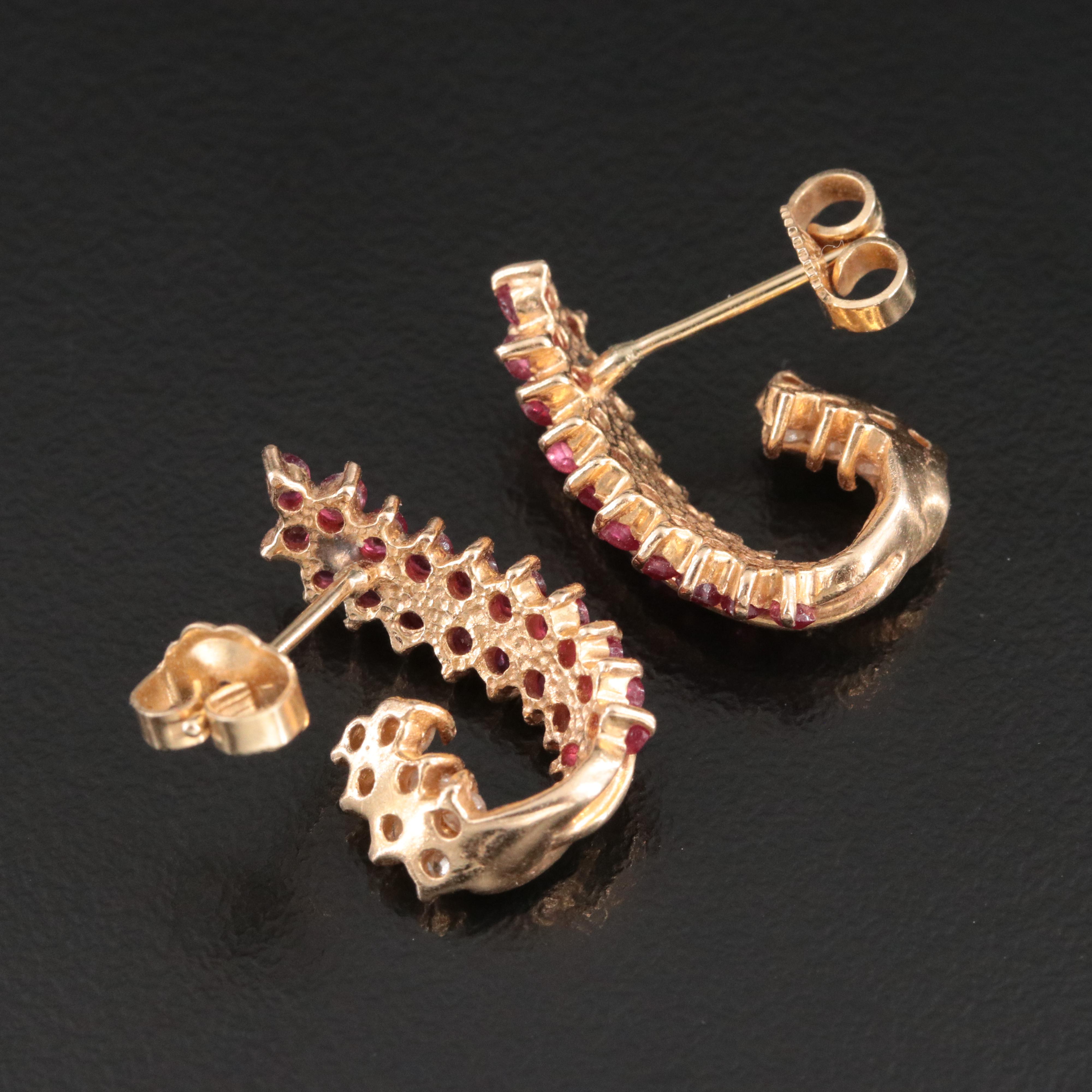14K Ruby and Diamond Earrings
