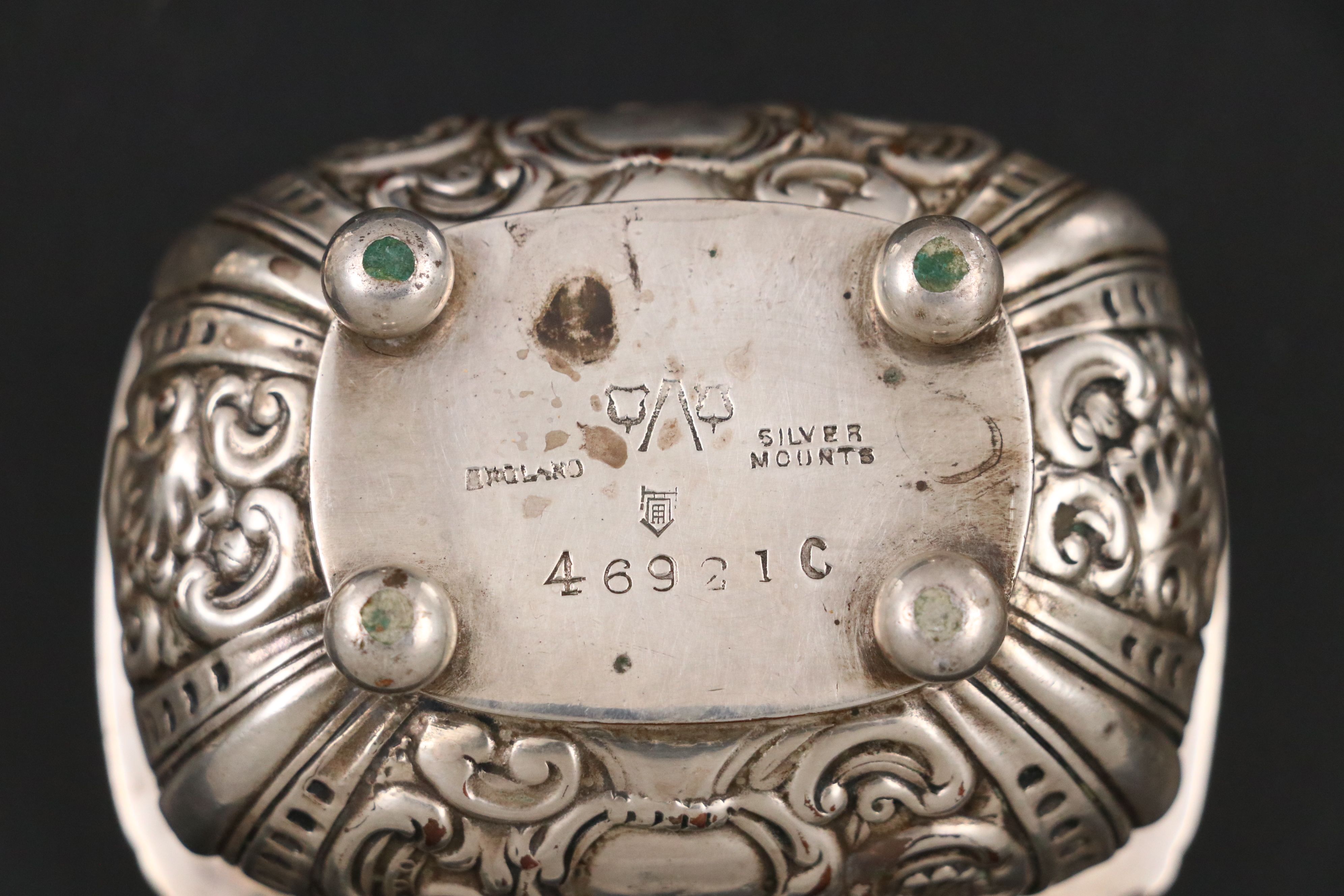 Sterling Silver Reticulated Mini Plate with Silver Plate Tongs and Salt Cellars