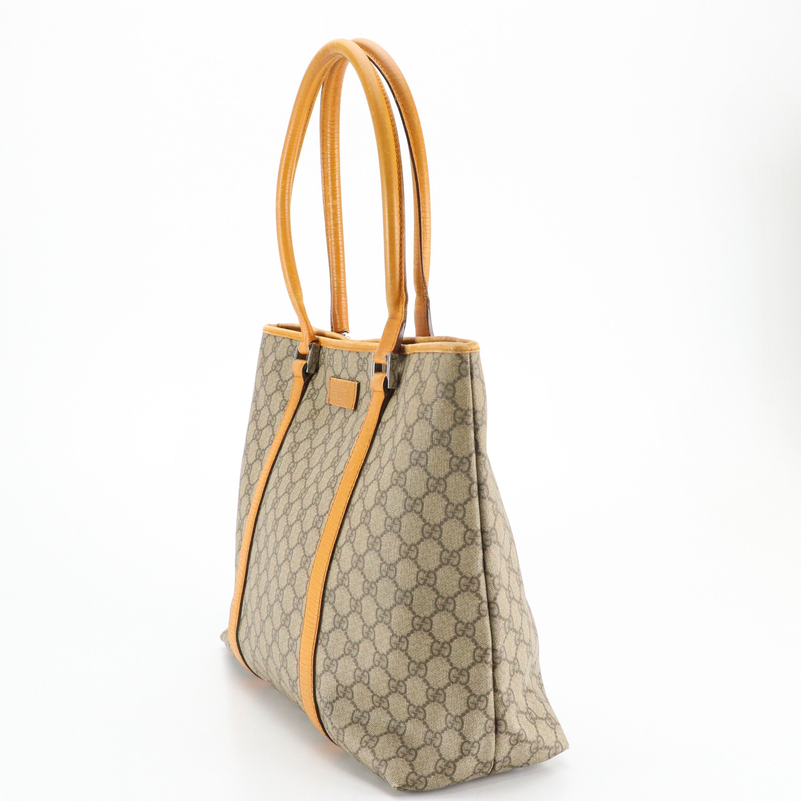 Gucci GG Supreme Canvas and Leather Trimmed Large Joy Tote
