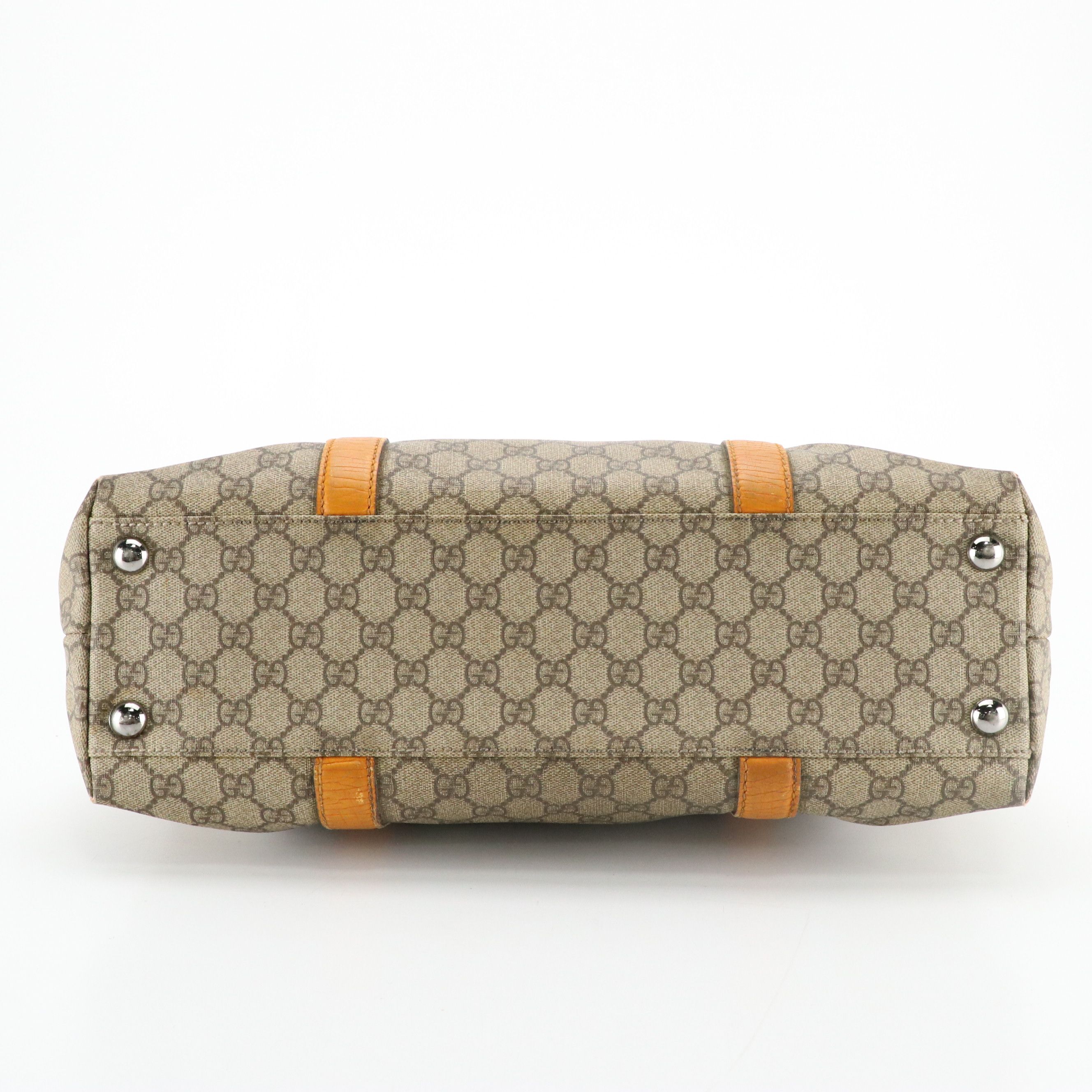 Gucci GG Supreme Canvas and Leather Trimmed Large Joy Tote