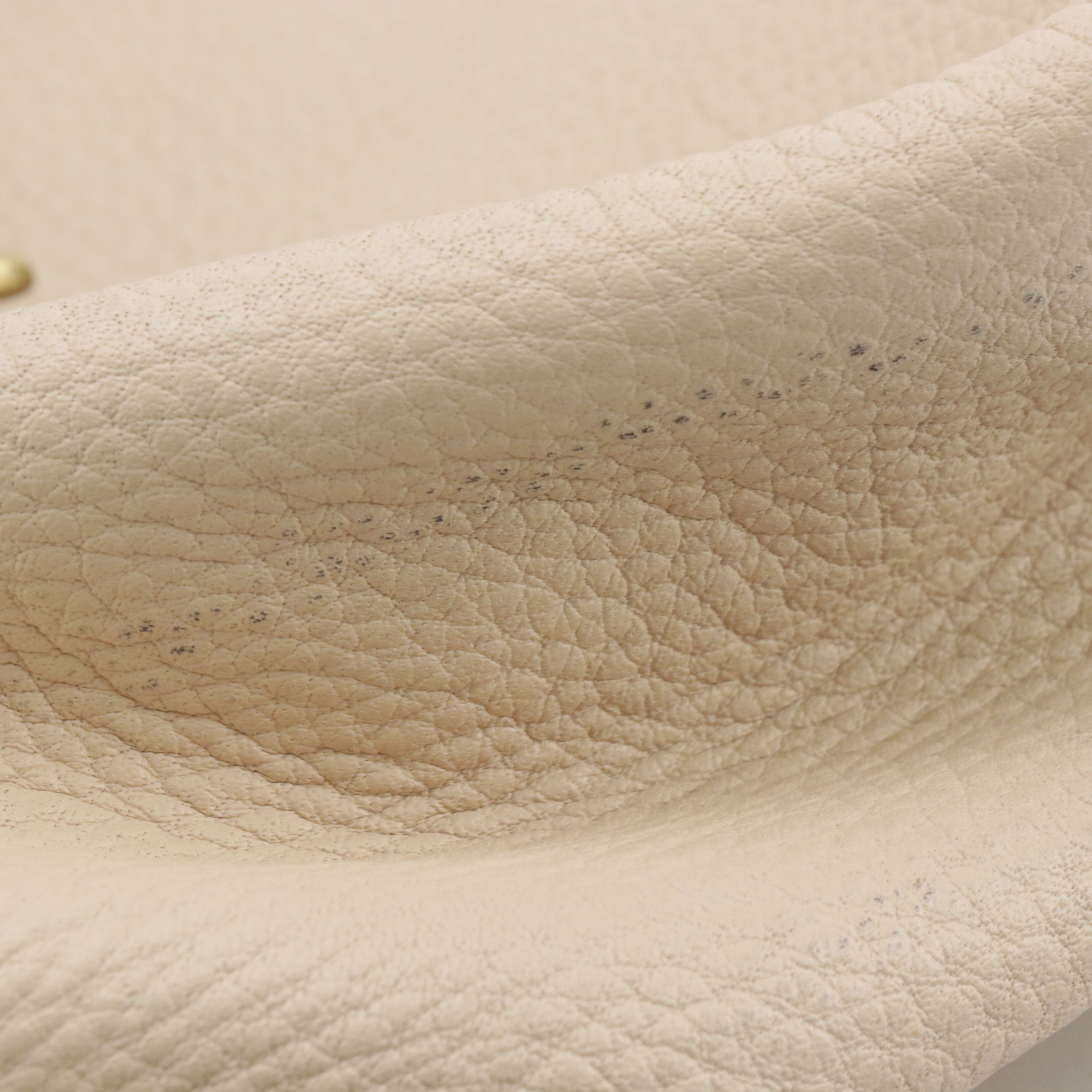 Chloé Half Moon C Charm Shoulder Bag in Off-White Grained Leather