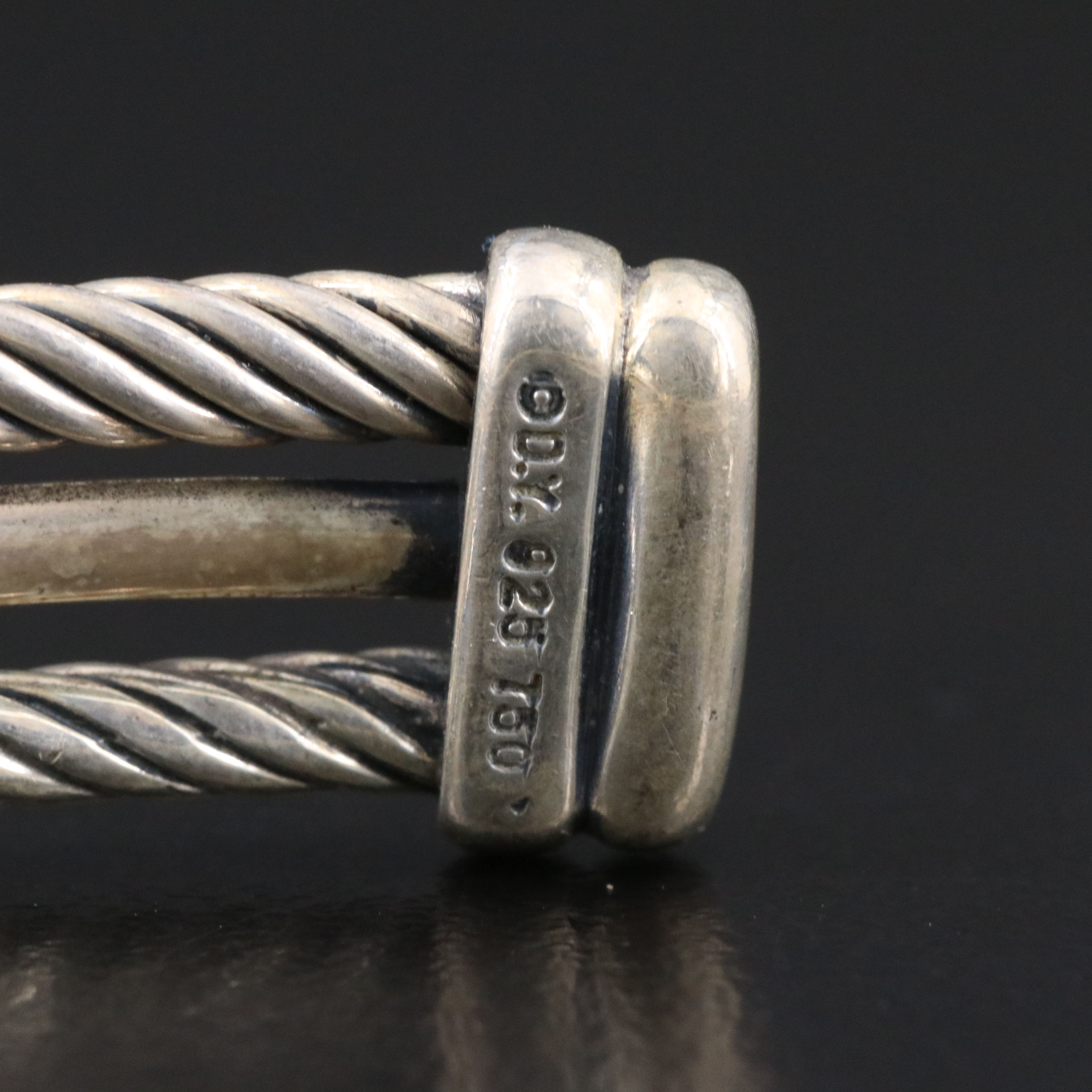 David Yurman Sterling Cable X Station Bracelet with 18K Accent