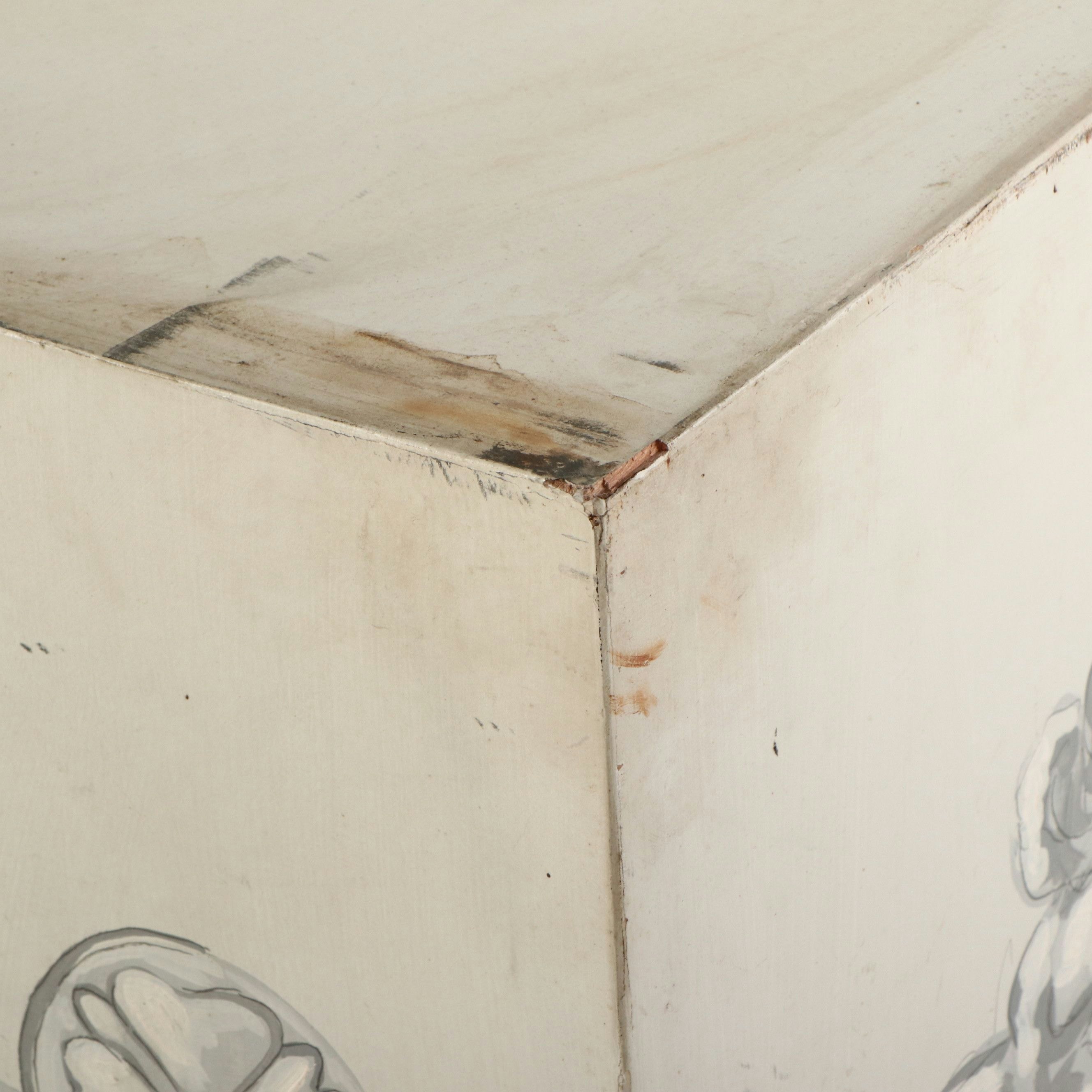 Jules Jourdain Painted Plaster Sculpture of Seated Woman, 19th Century