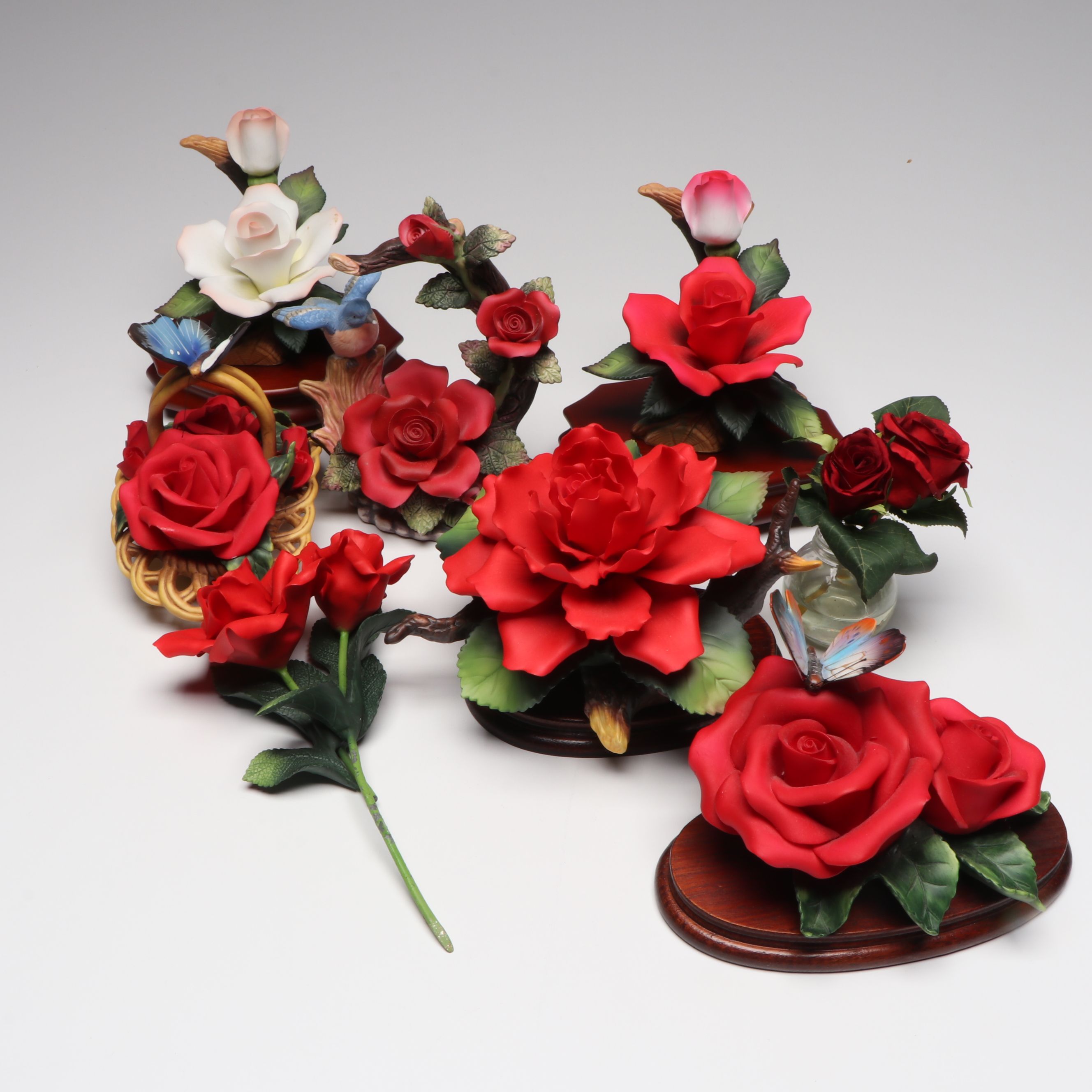 Andrea by Sadek, Symphony with Other Floral Figurines, Late 20th Century