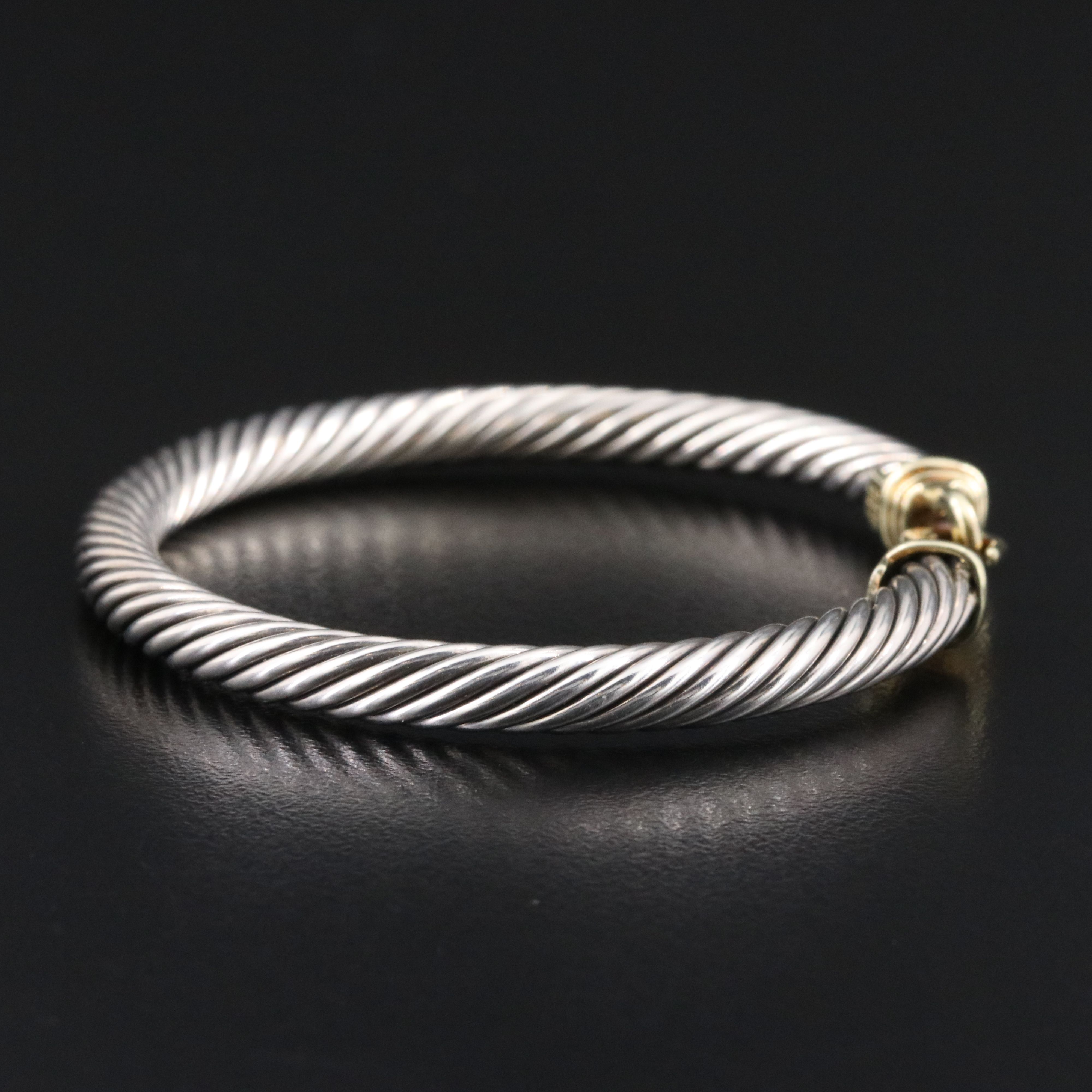 David Yurman Sterling Cable Buckle Bracelet with 14K Accents