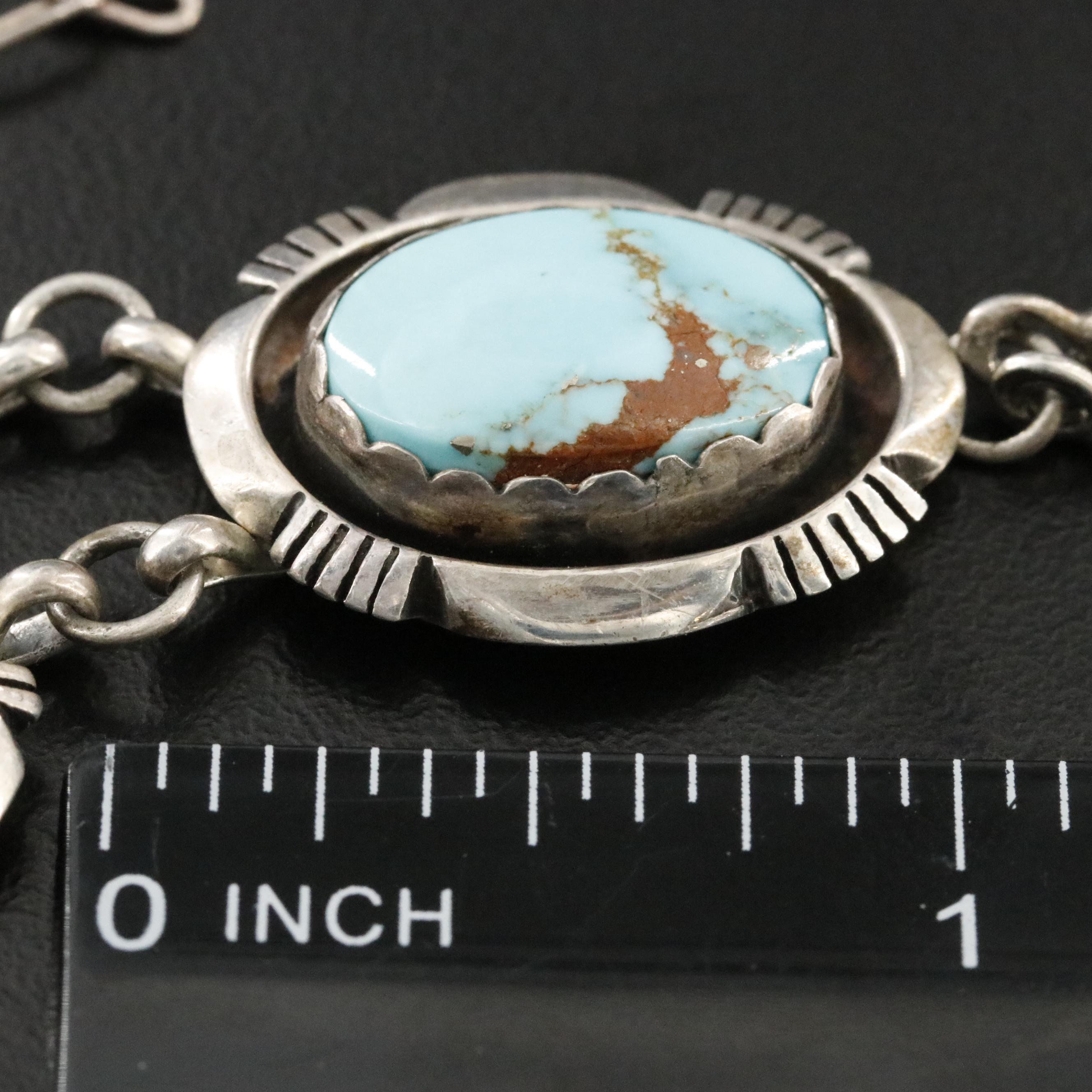 Leonard & Marian Nez Navajo Diné Sterling Turquoise Necklace