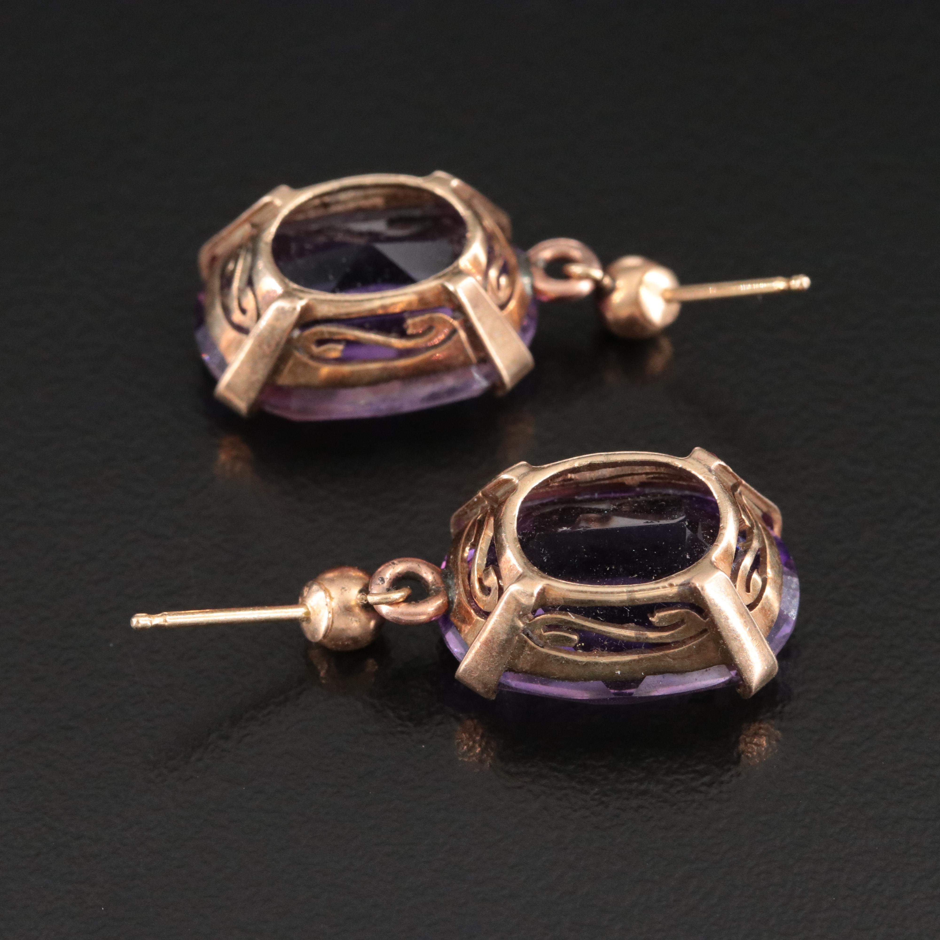14K 18.02 CTW Amethyst Earrings