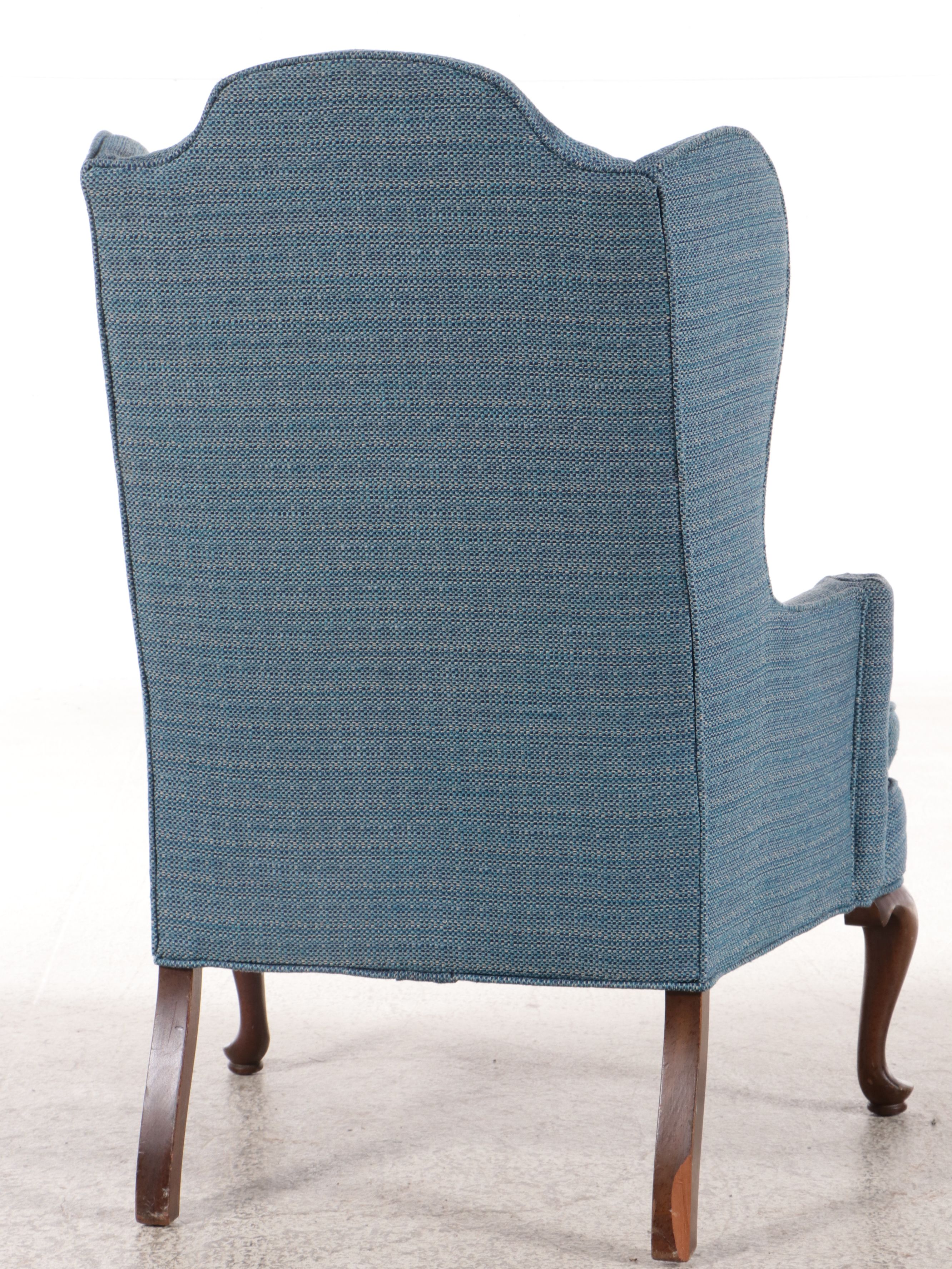 Queen Anne Style Upholstered Wingback Chair