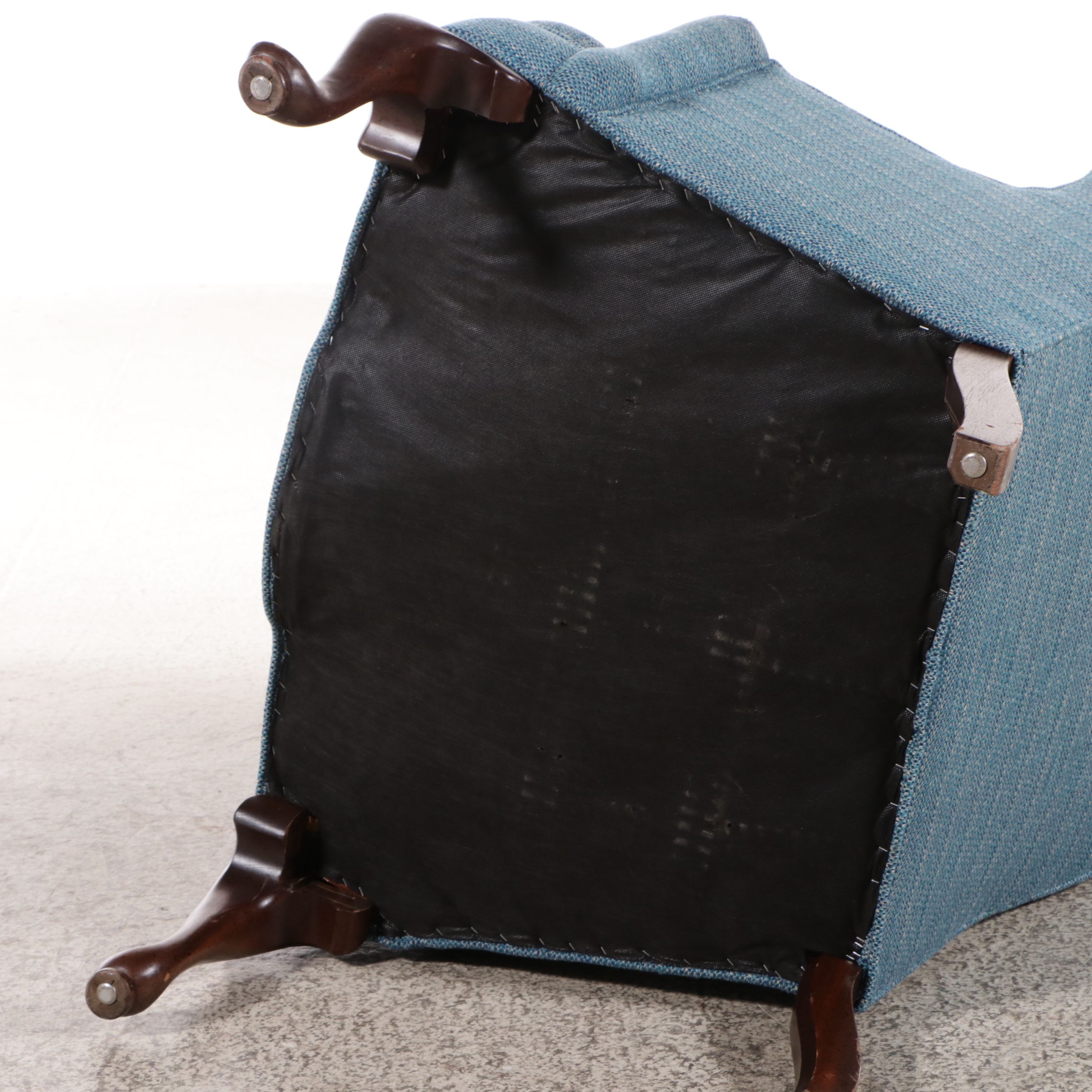 Queen Anne Style Upholstered Wingback Chair