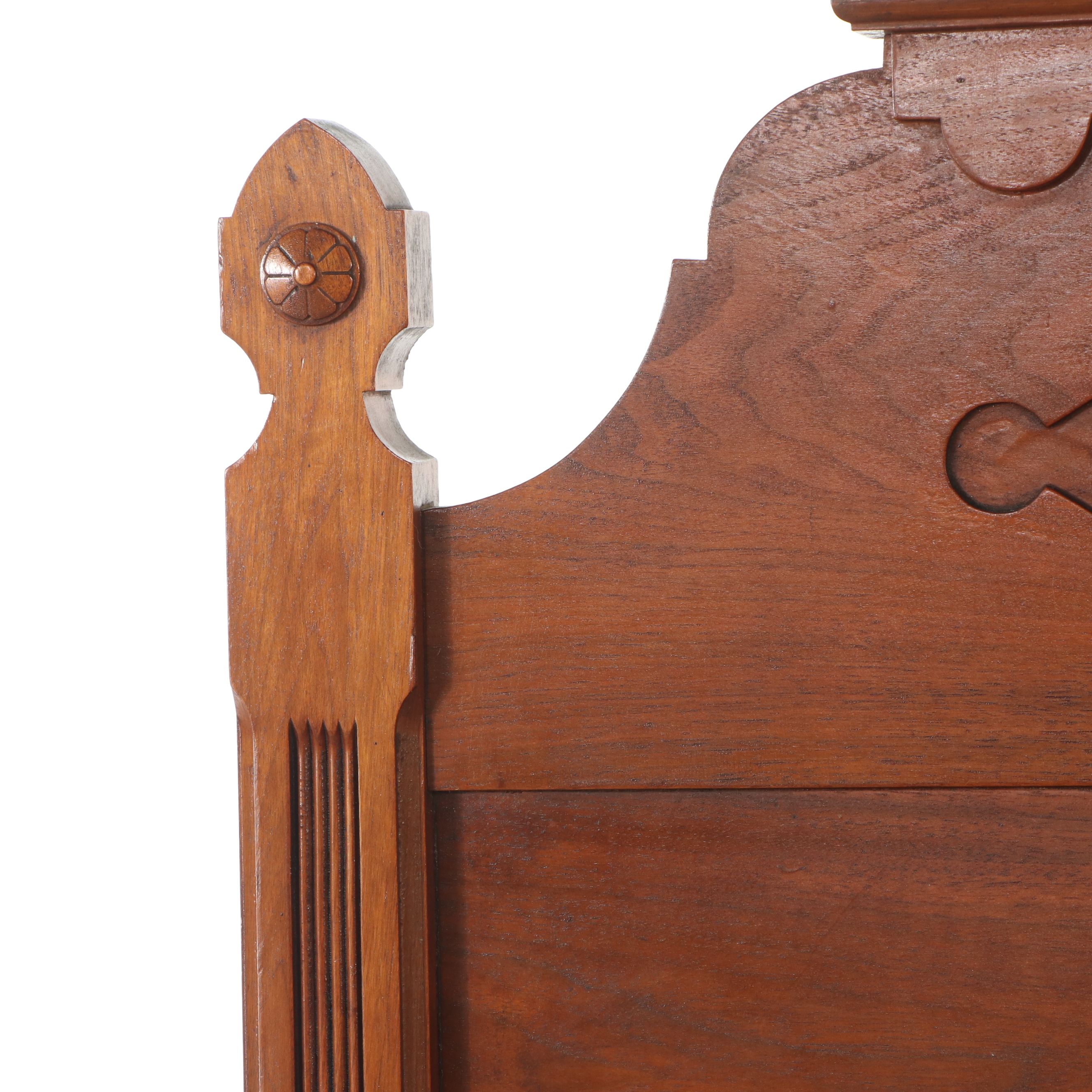 Eastlake Style Carved Walnut Bed Frame, Late 19th Century