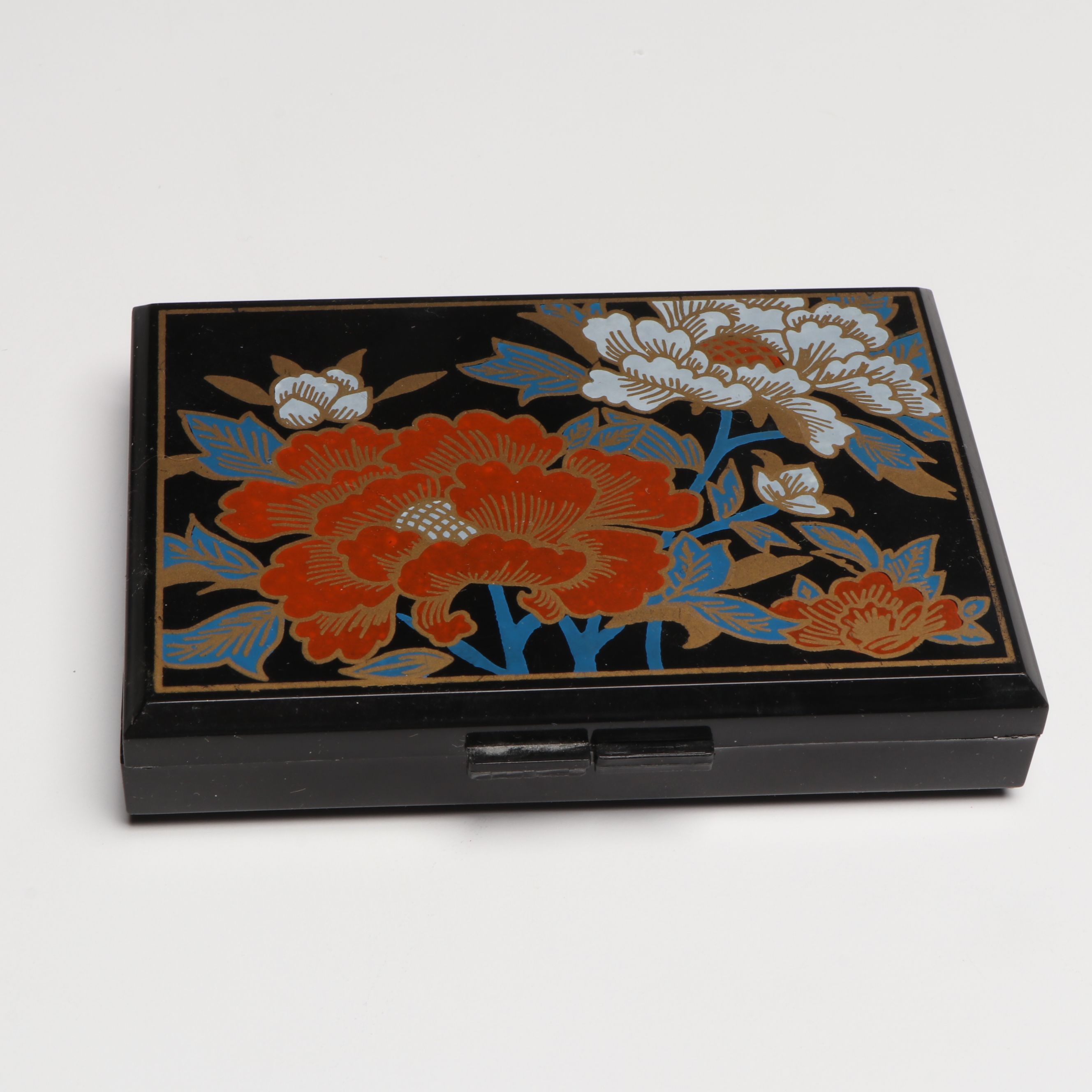 Korean Silver Inlay Iron Tobacco Box with Wood, Leather, More Decorative Boxes