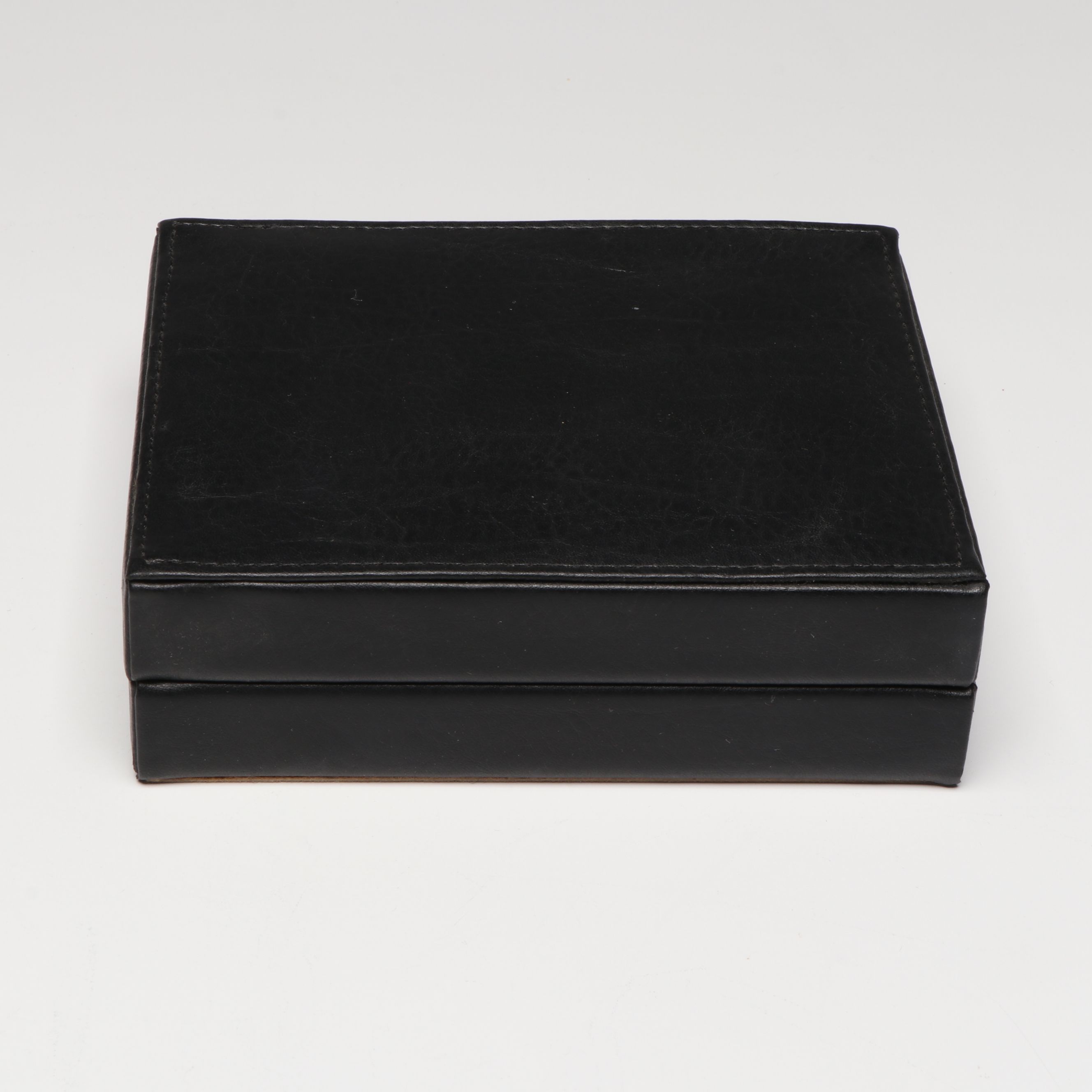 Korean Silver Inlay Iron Tobacco Box with Wood, Leather, More Decorative Boxes