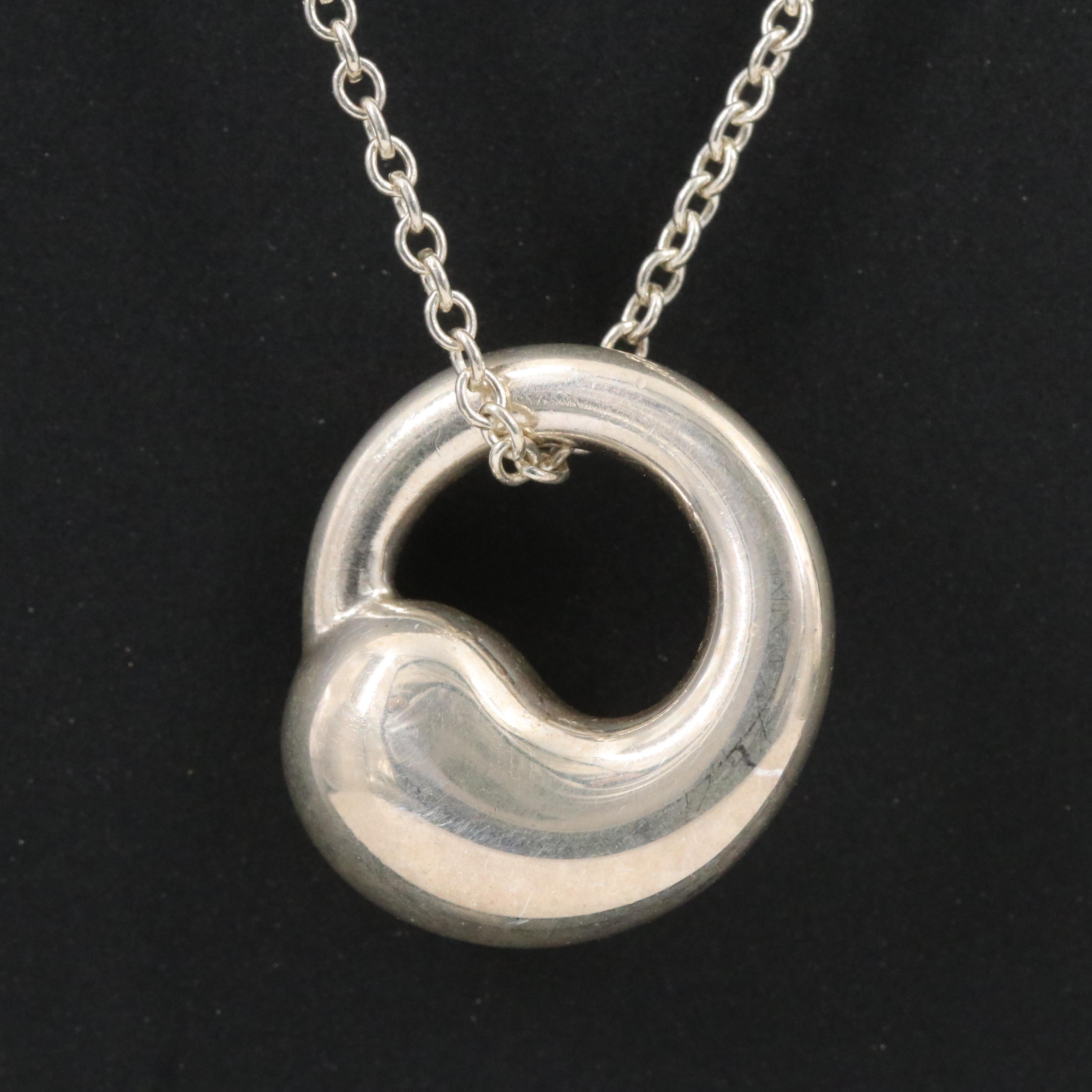 Elsa Peretti for Tiffany & Co. Eternal Circle Sterling Pendant Necklace