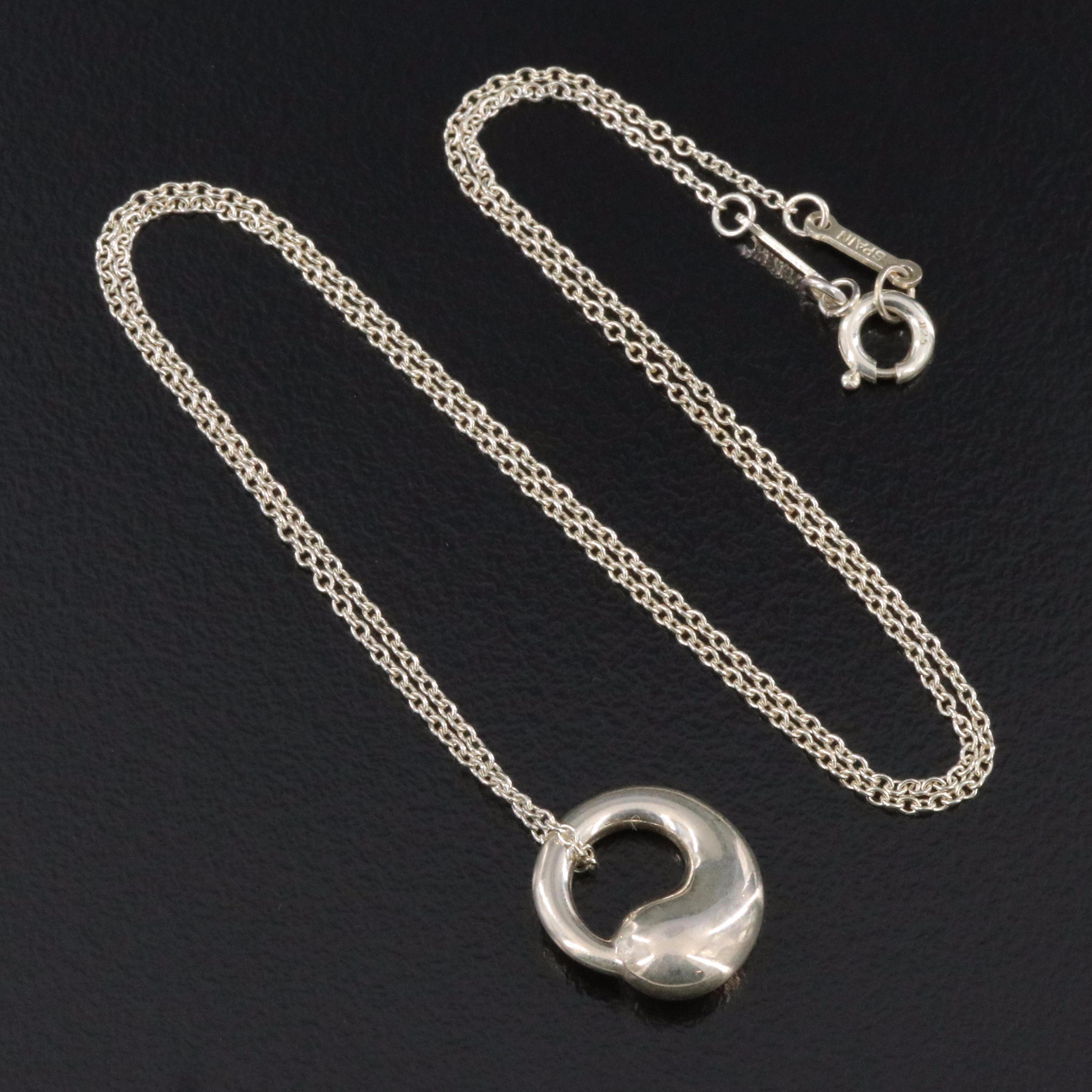 Elsa Peretti for Tiffany & Co. Eternal Circle Sterling Pendant Necklace
