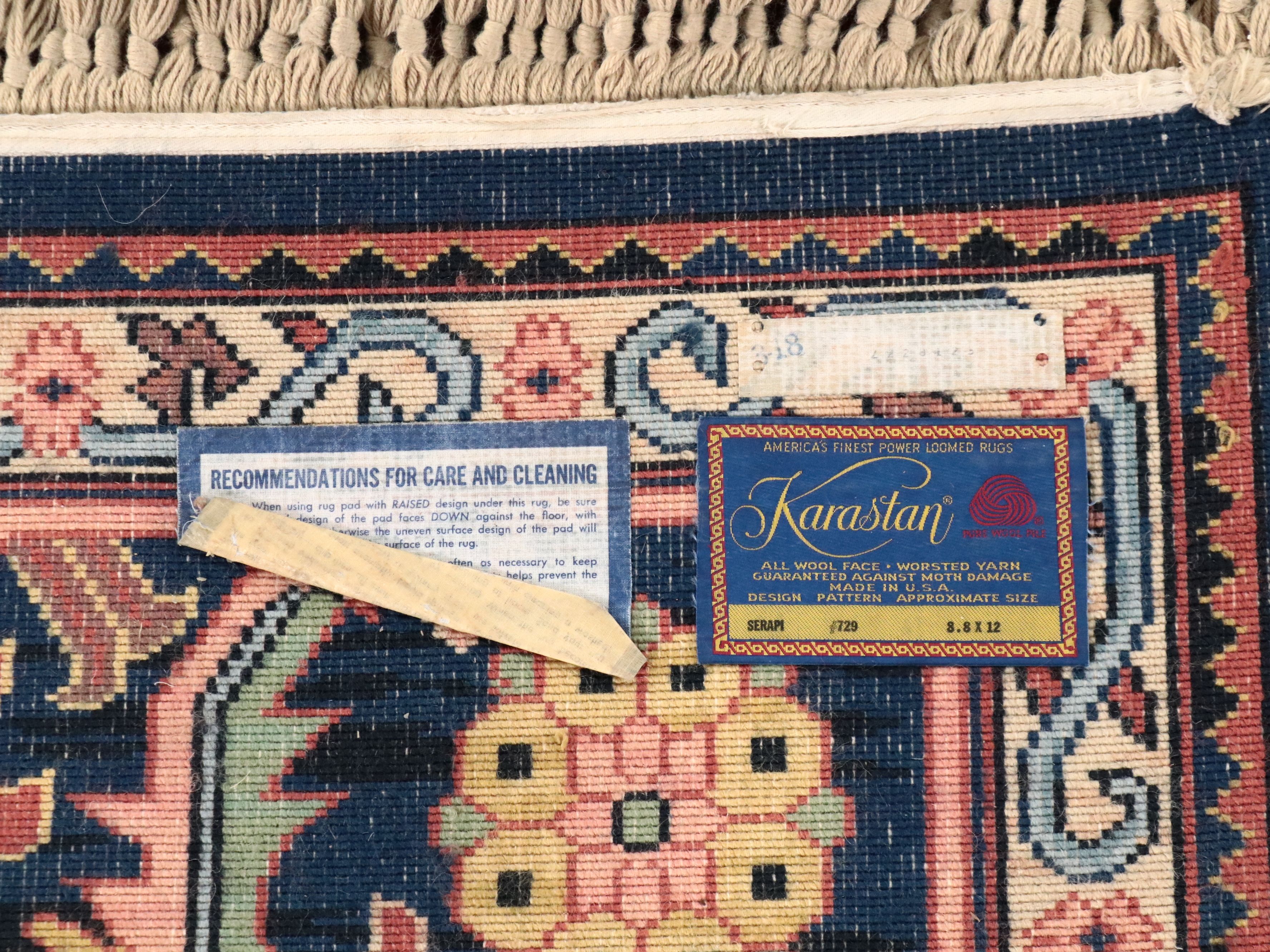 8'7 x 12'9 Power Loomed Karastan "Serapi" Area Rug with Runner Mat