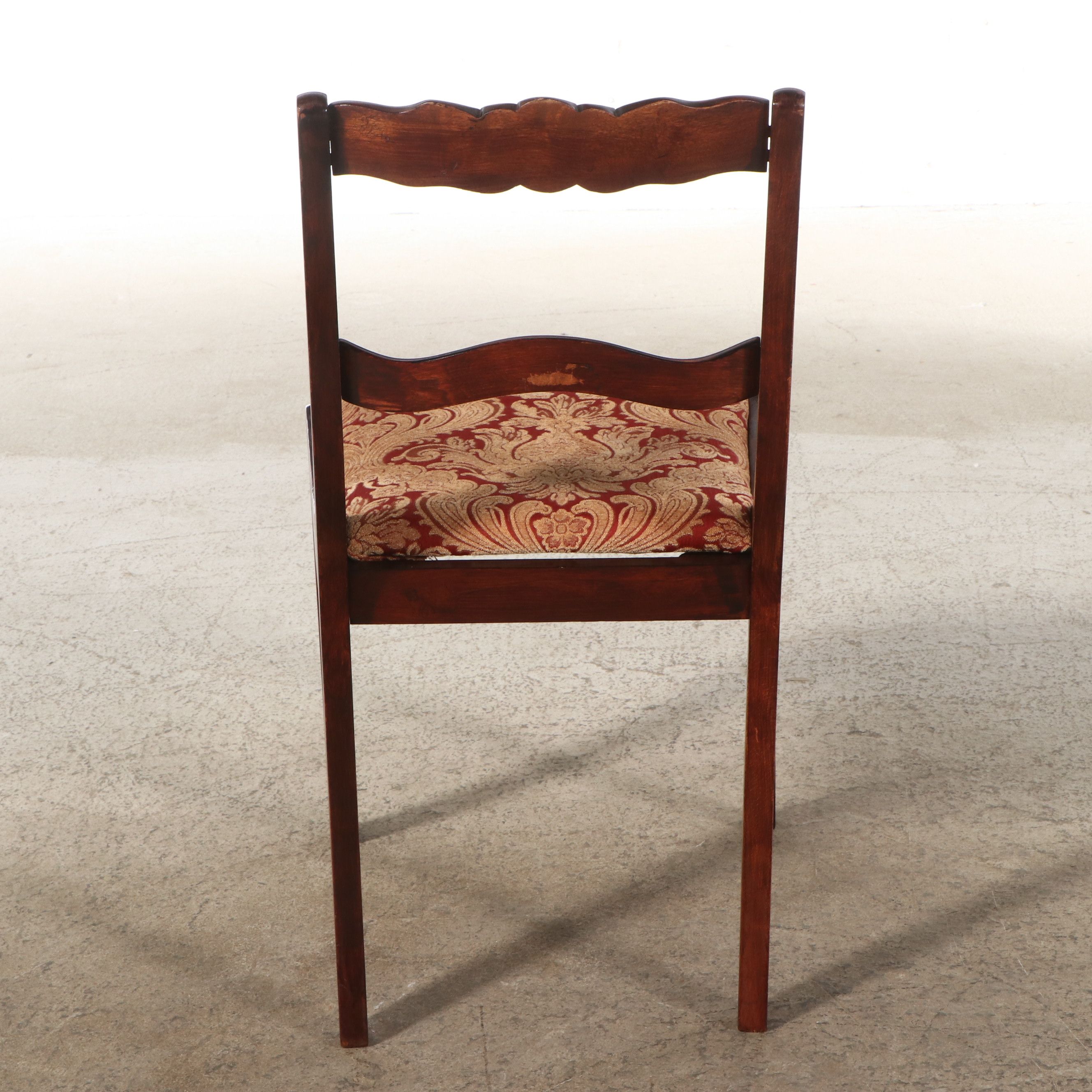 Set of Four Duncan Phyfe Style Carved Mahogany Finish Ribbon Back Chairs