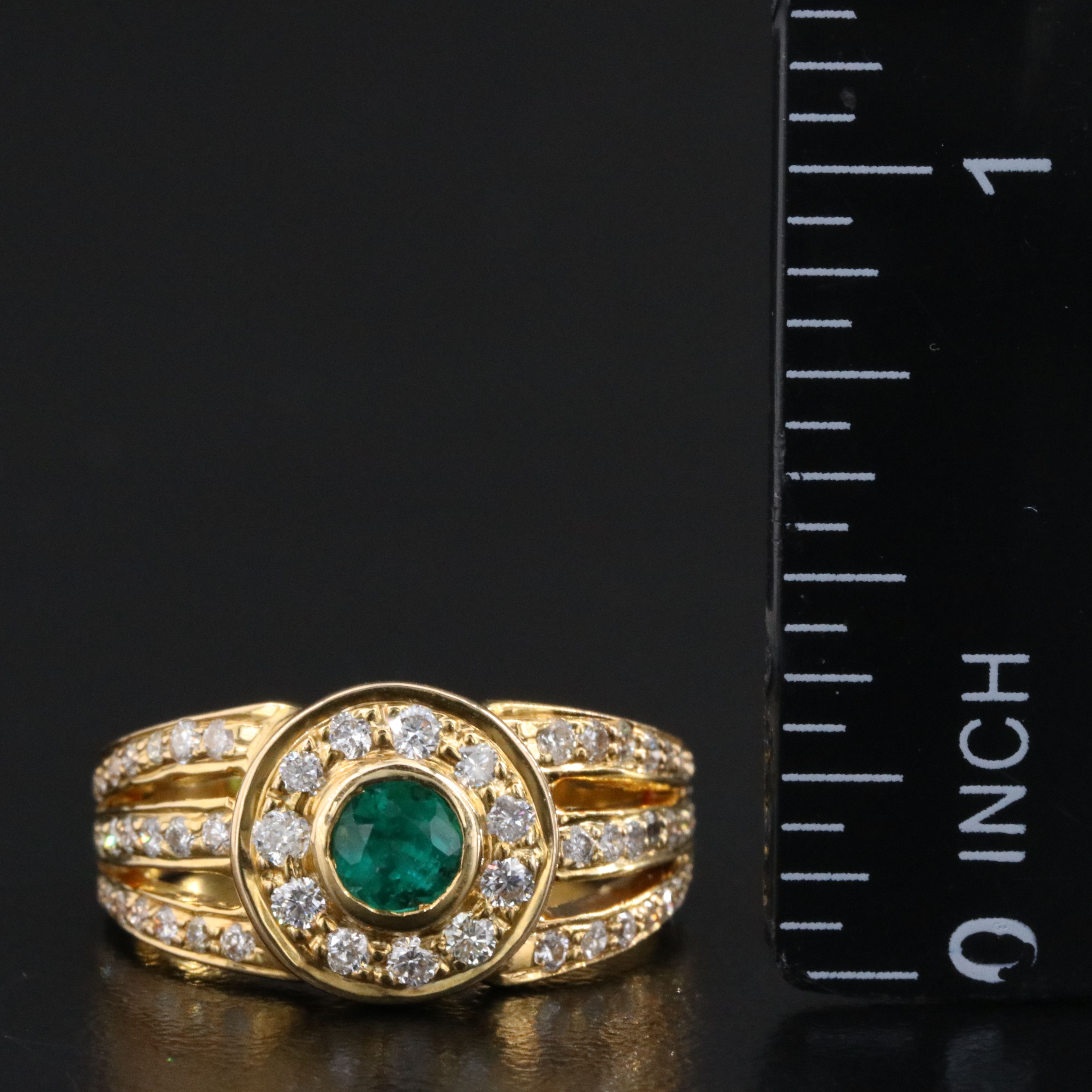 18K Emerald and Diamond Ring