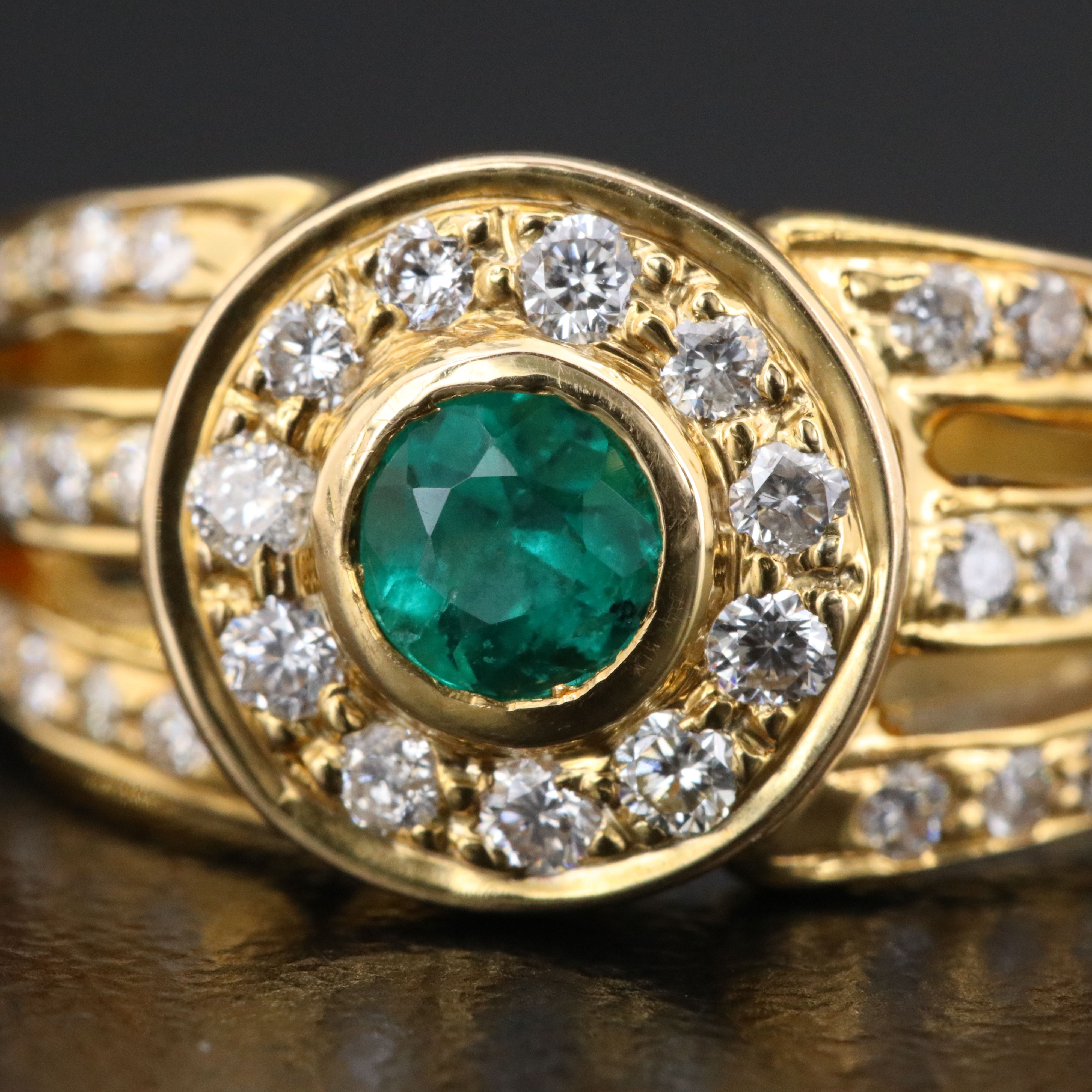 18K Emerald and Diamond Ring