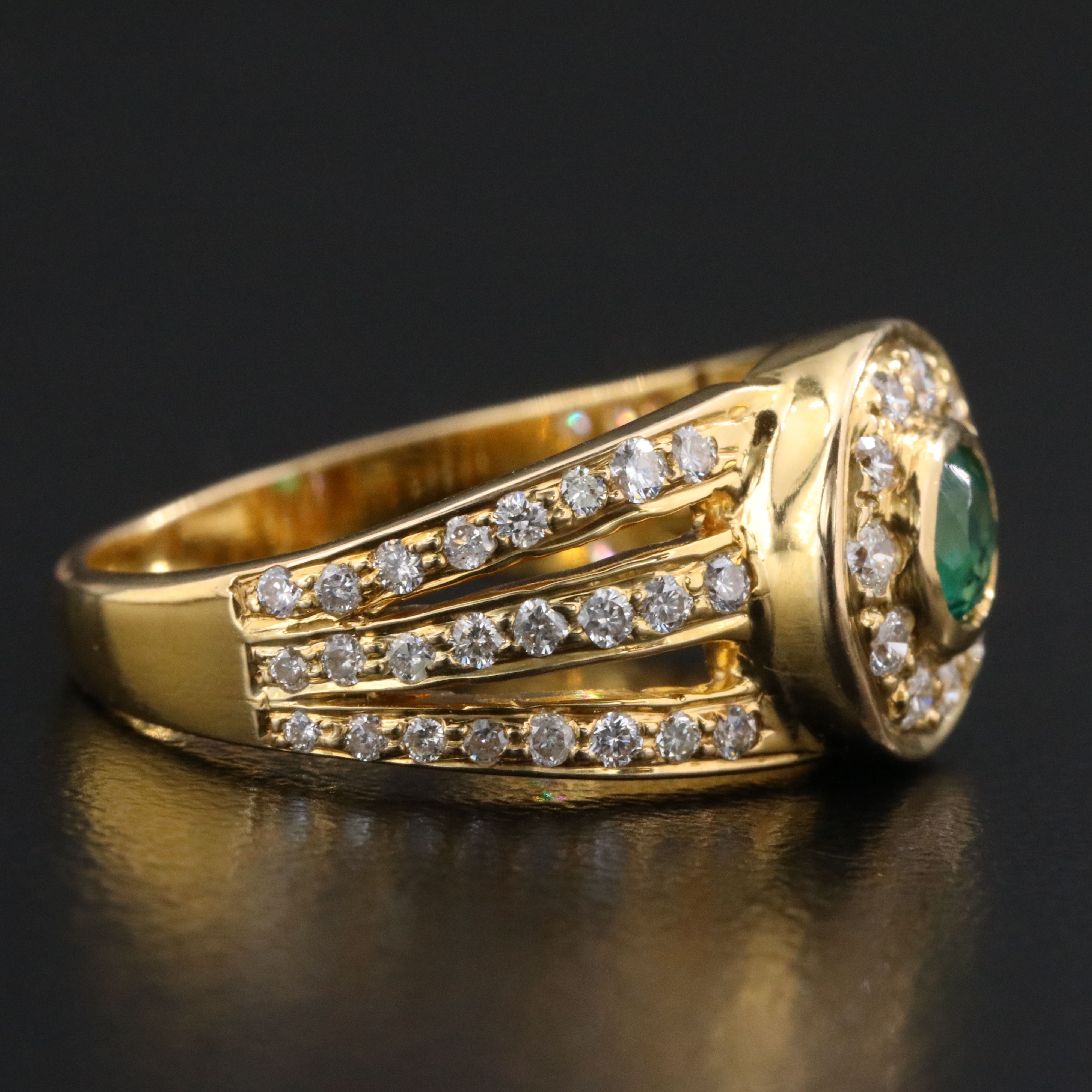 18K Emerald and Diamond Ring