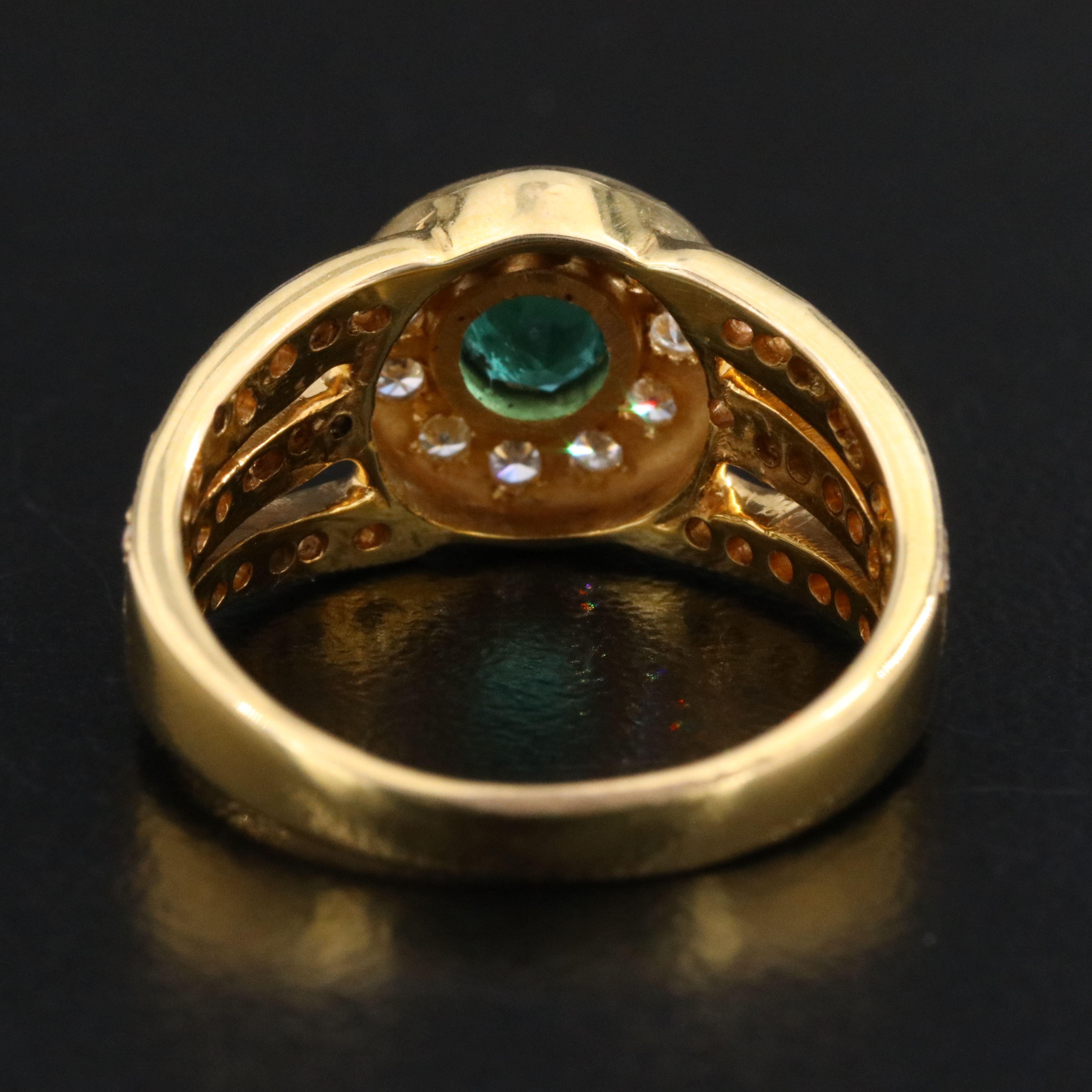 18K Emerald and Diamond Ring