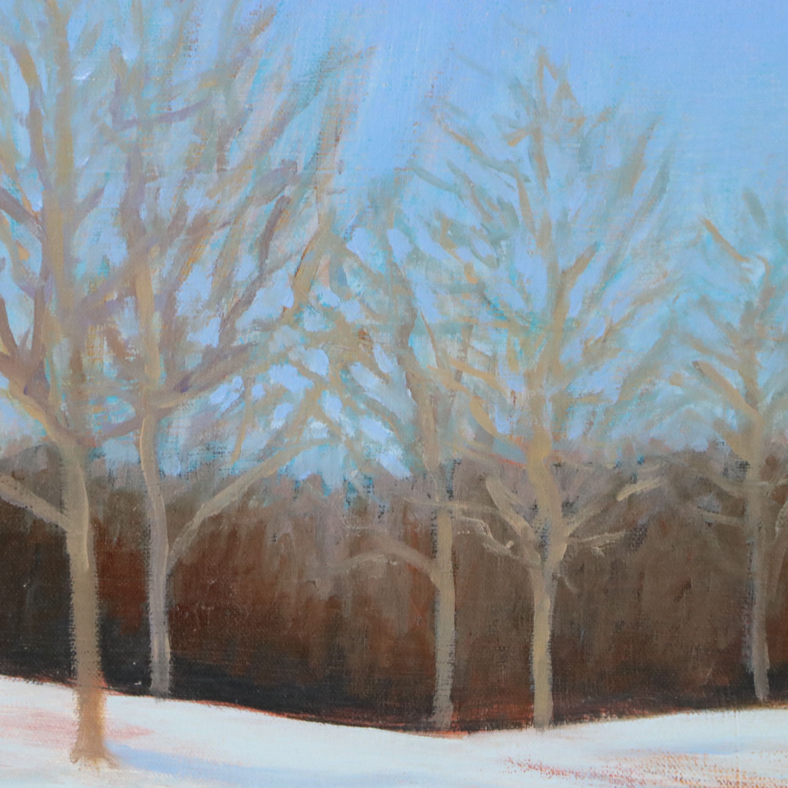 Howard Storm Winter Landscape Acrylic Painting of Road, Late 20th Century