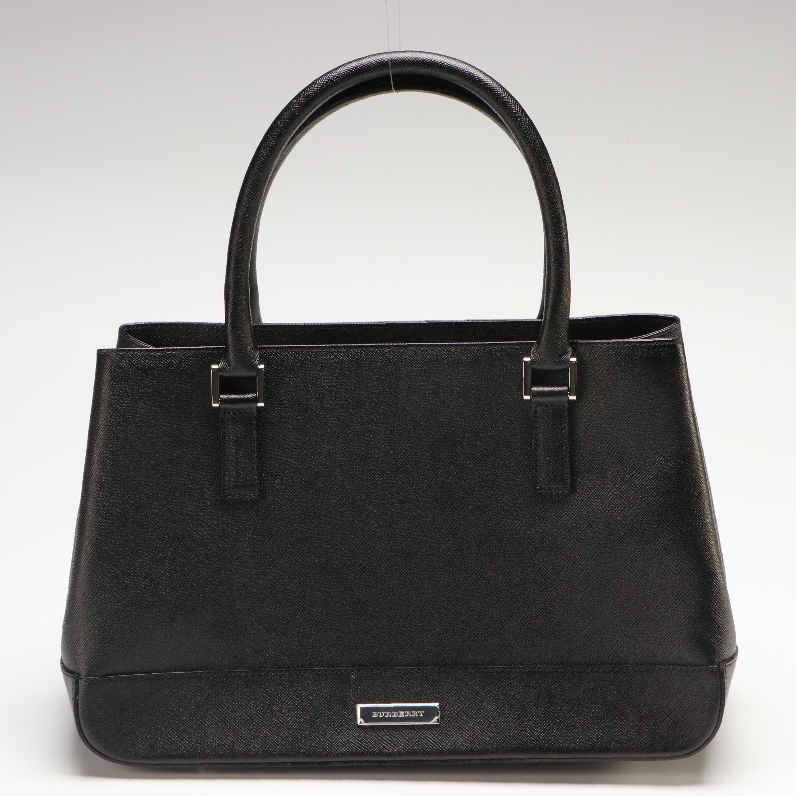 Burberry Tote Bag in Black Saffiano Leather