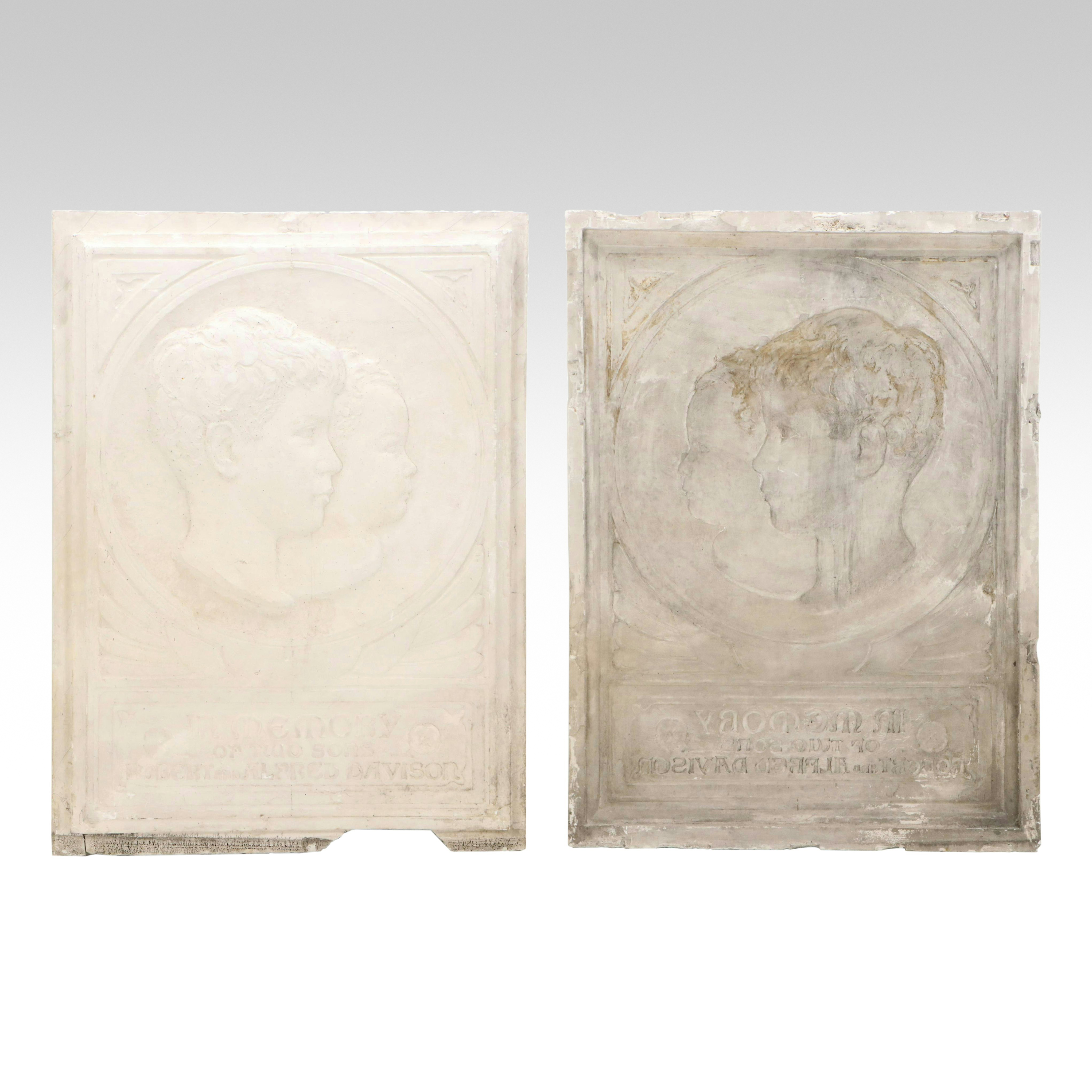 Chester Beach Cast Concrete Memorial Bas-Relief Panel and Associated Mold