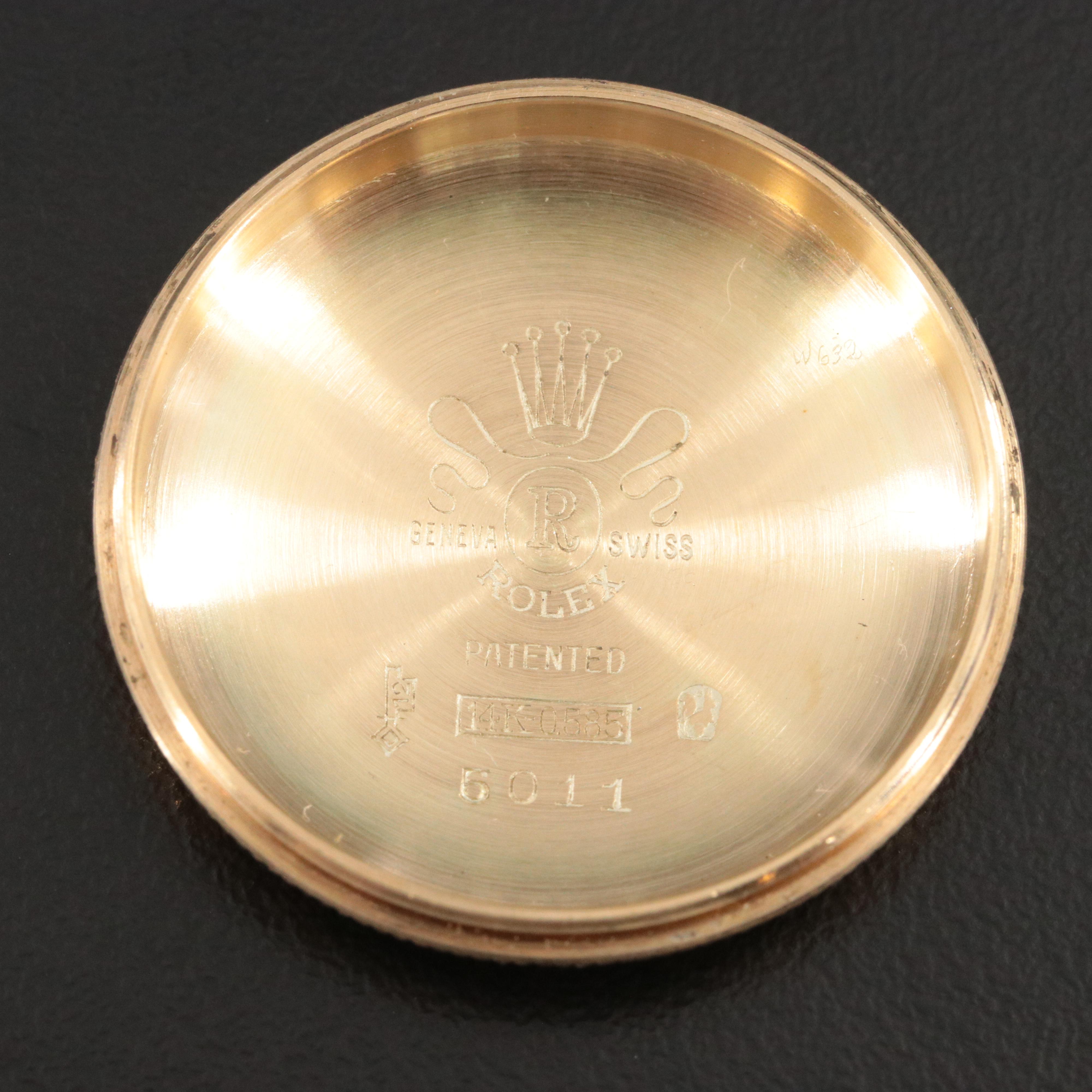 1948 Rolex Oyster Perpetual Bubble Back Engine Turned Bezel Watch