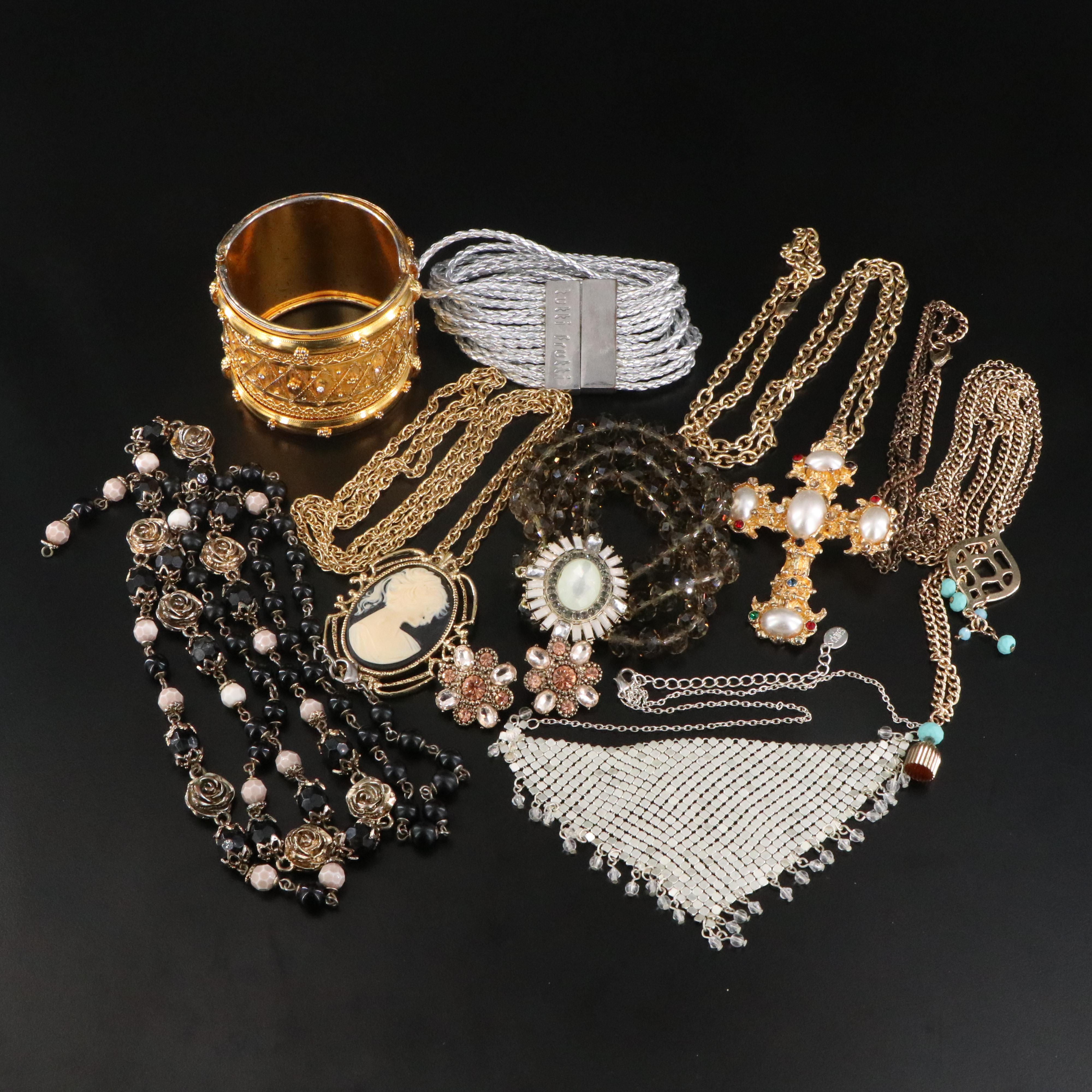 Jewelry Collection Featuring Rhinestones and Faux Pearls