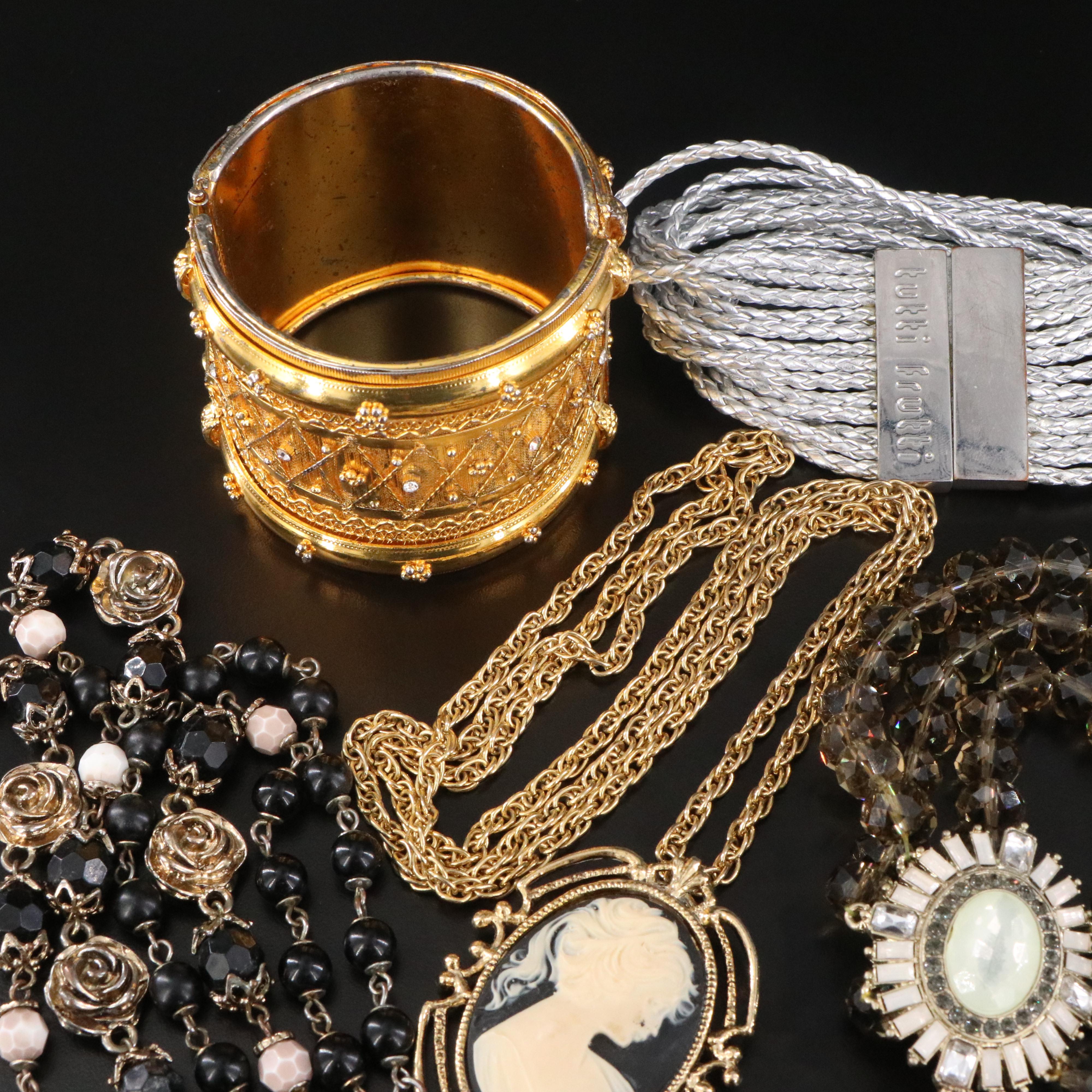 Jewelry Collection Featuring Rhinestones and Faux Pearls