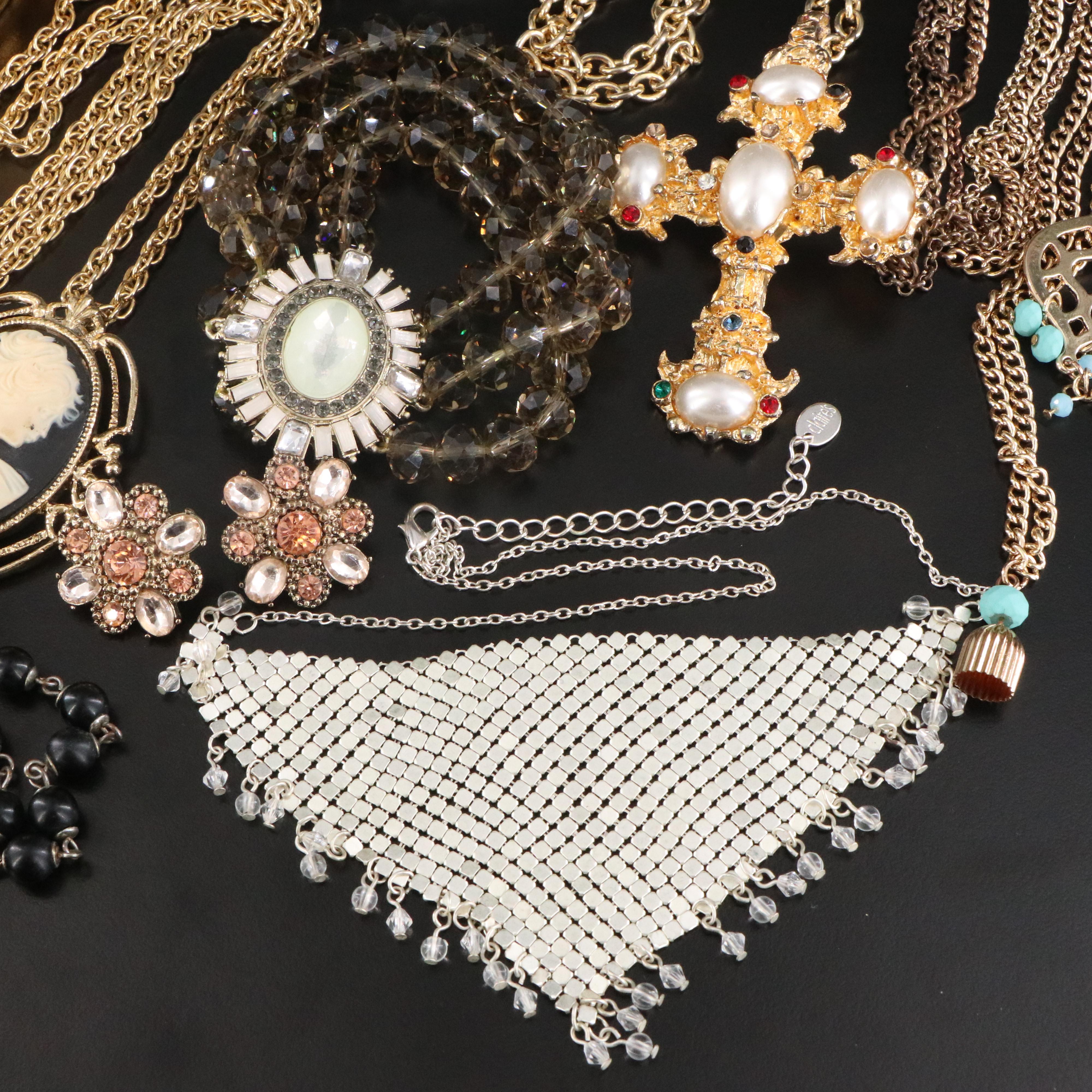 Jewelry Collection Featuring Rhinestones and Faux Pearls