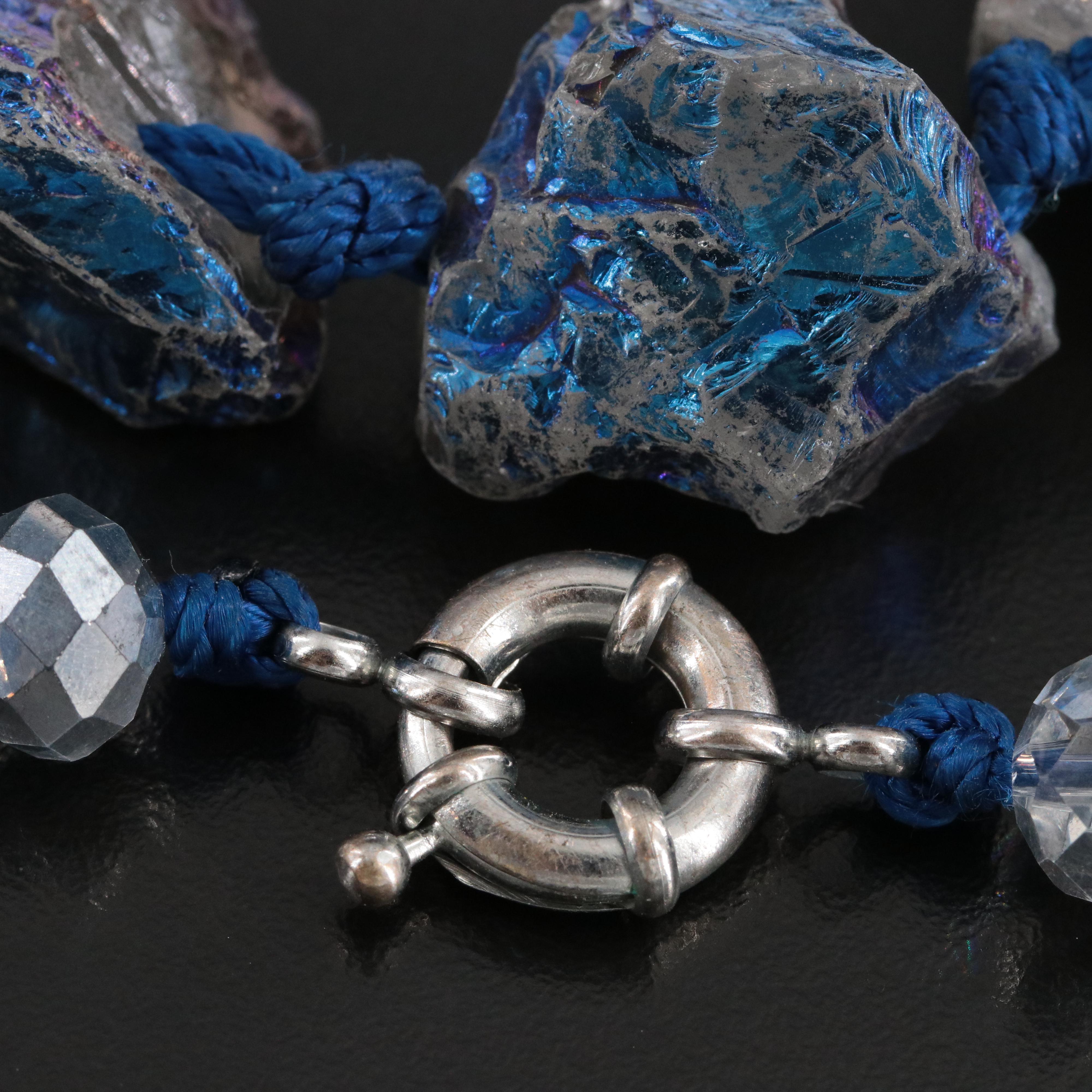 Topaz Bead Necklace with Crystal Accents