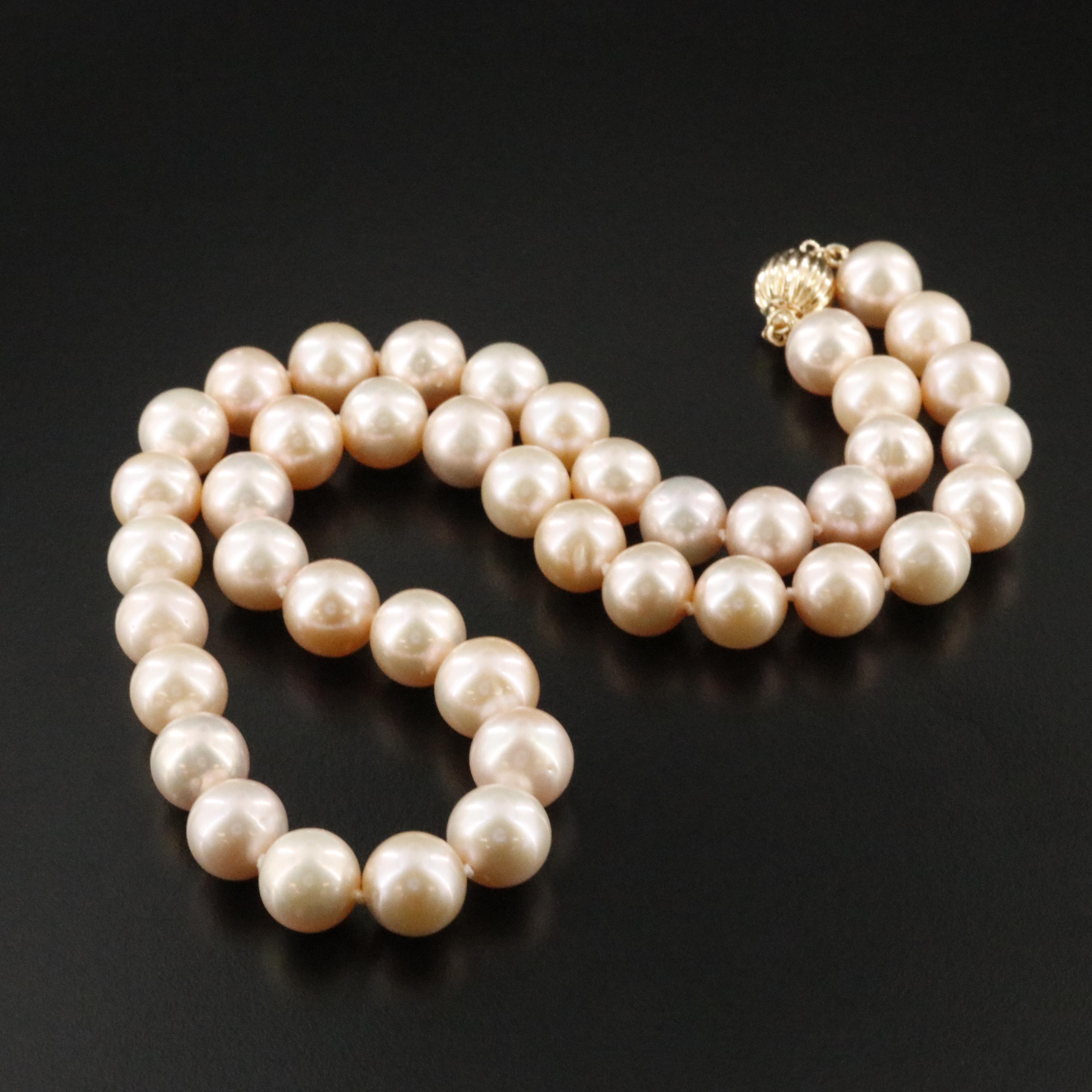 Pearl Necklace with 14K Clasp