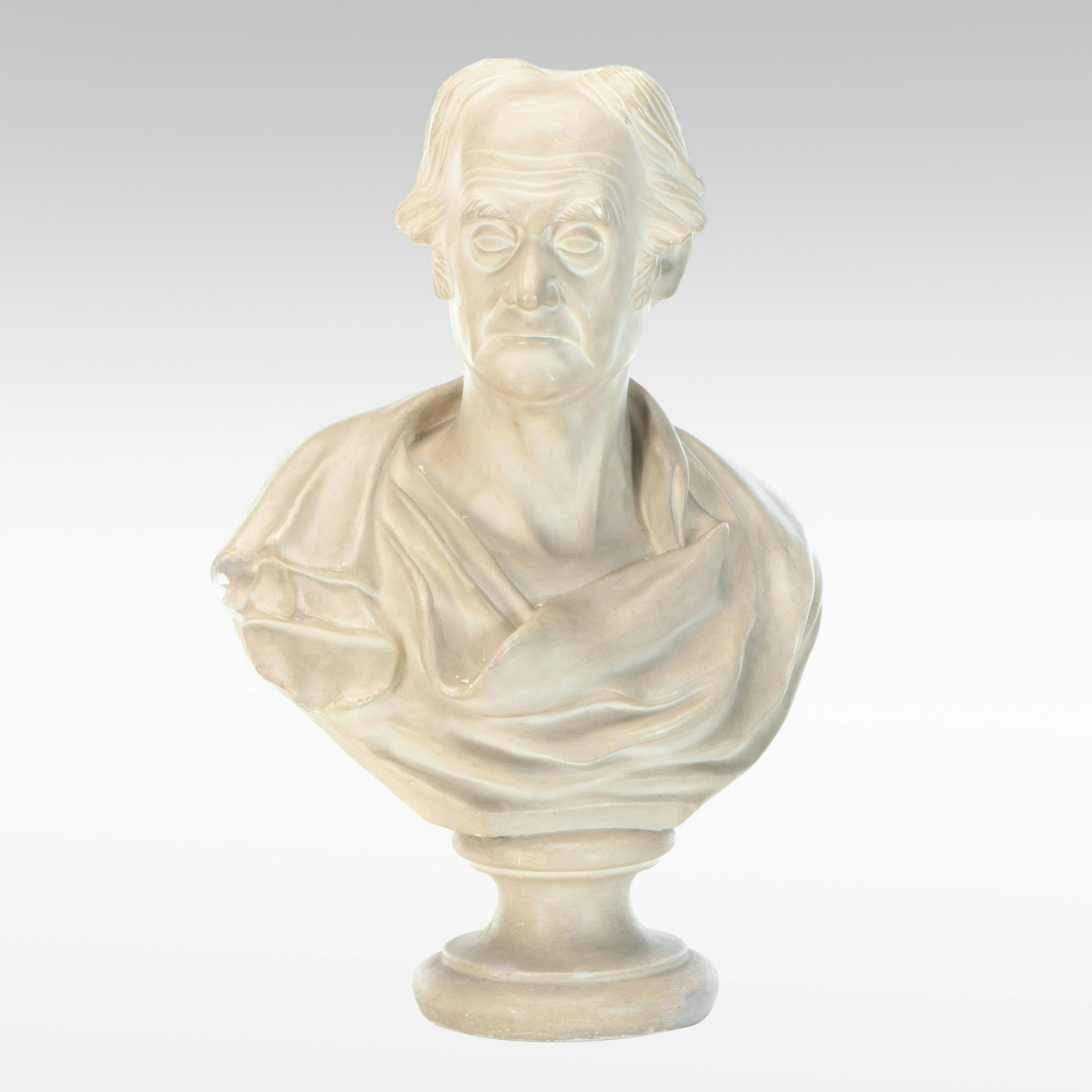 Joanna Quiner Painted Cast Plaster Bust of Man "Robert Rantoul," Circa 1841