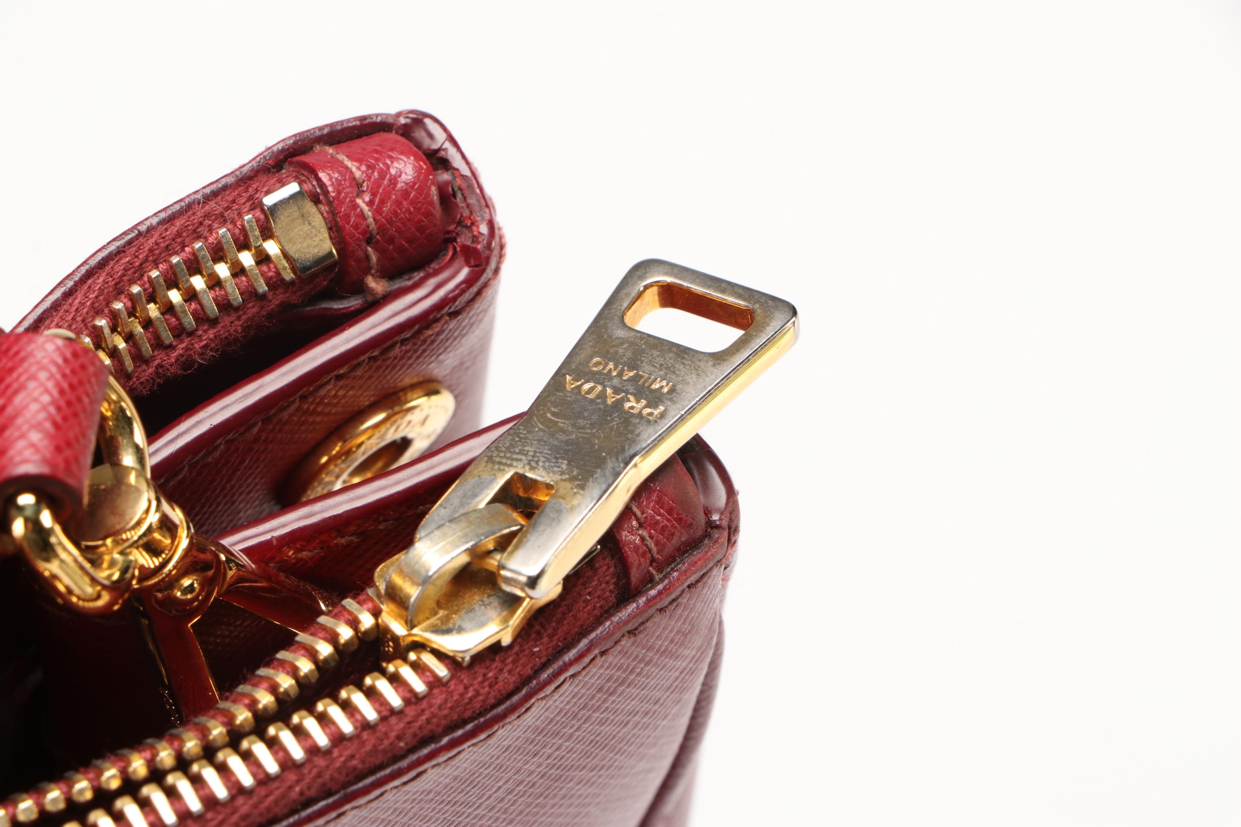 Prada Galleria 2-Way Handbag in Red Cerise Saffiano Leather