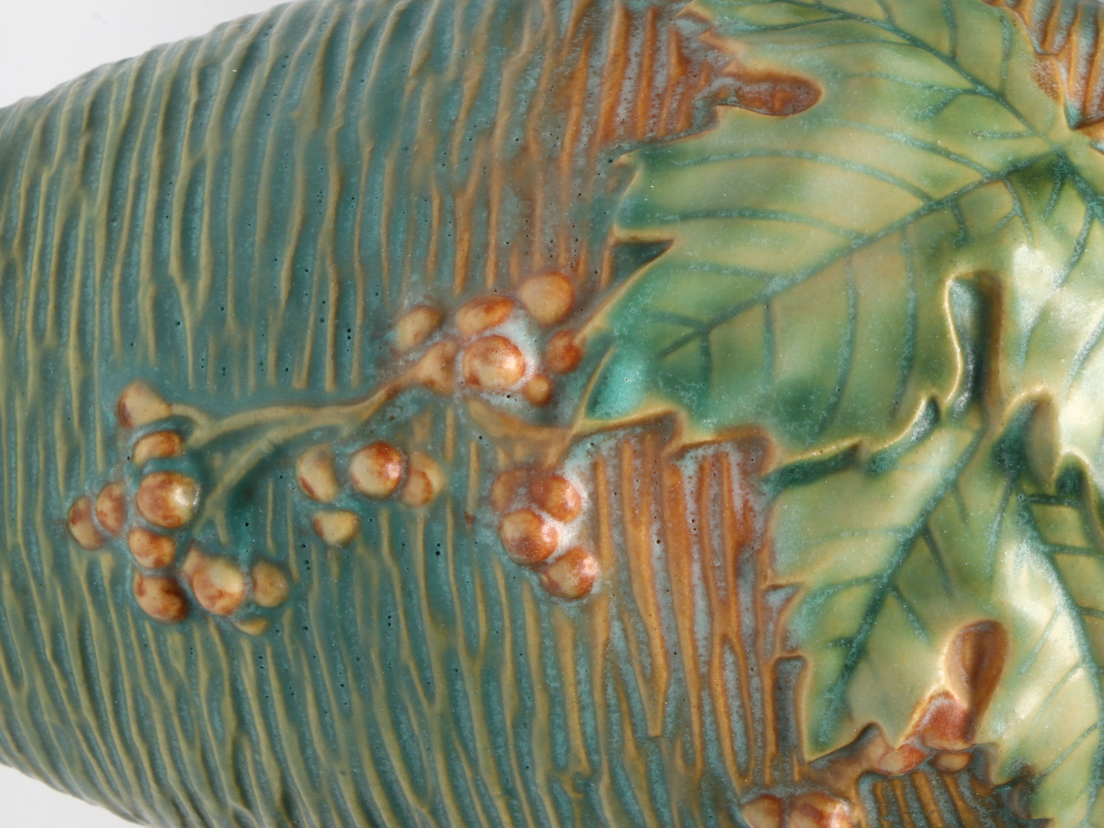 Roseville Pottery "Bushberry" Ceramic Handled Vase