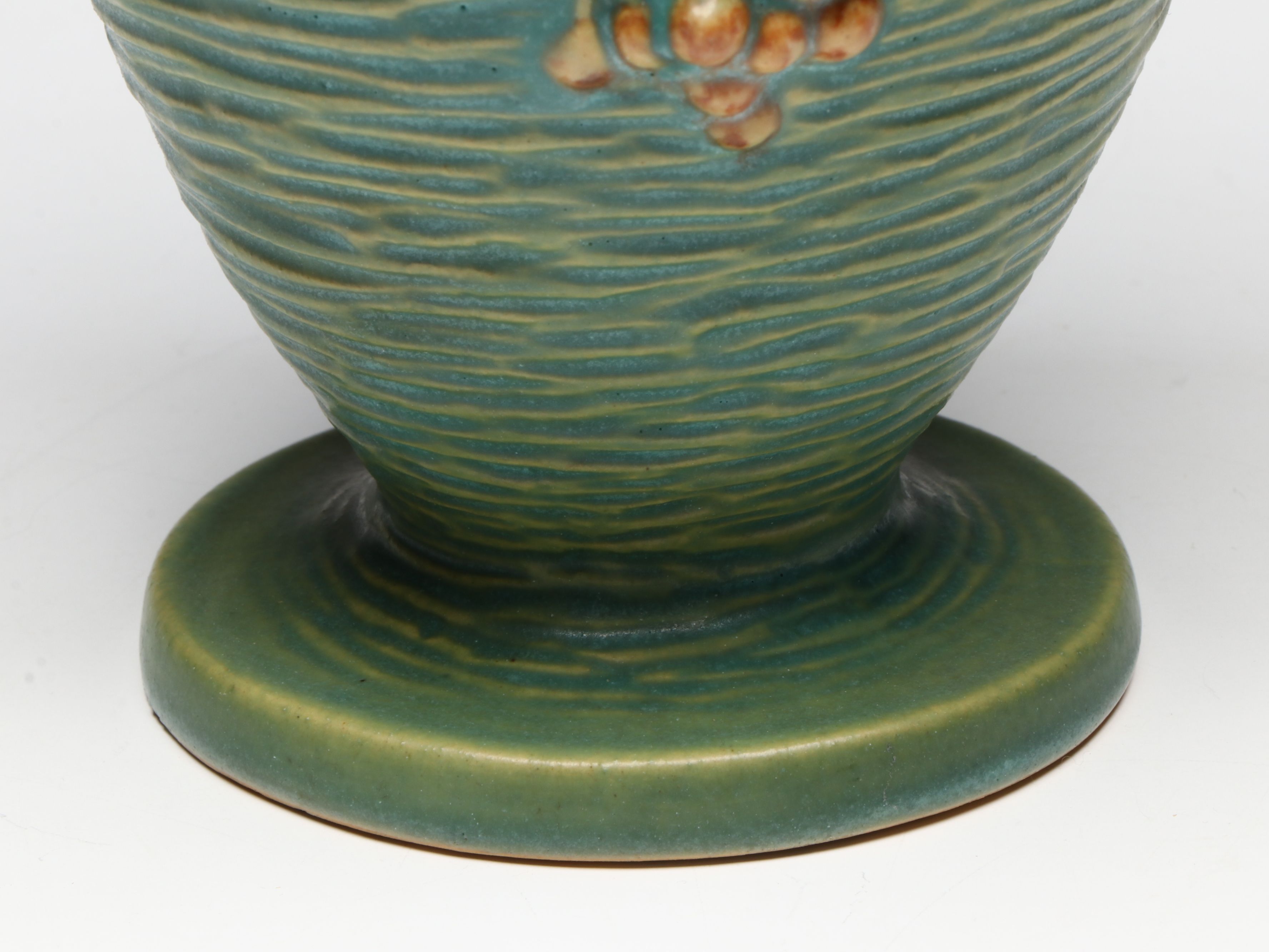 Roseville Pottery "Bushberry" Ceramic Handled Vase