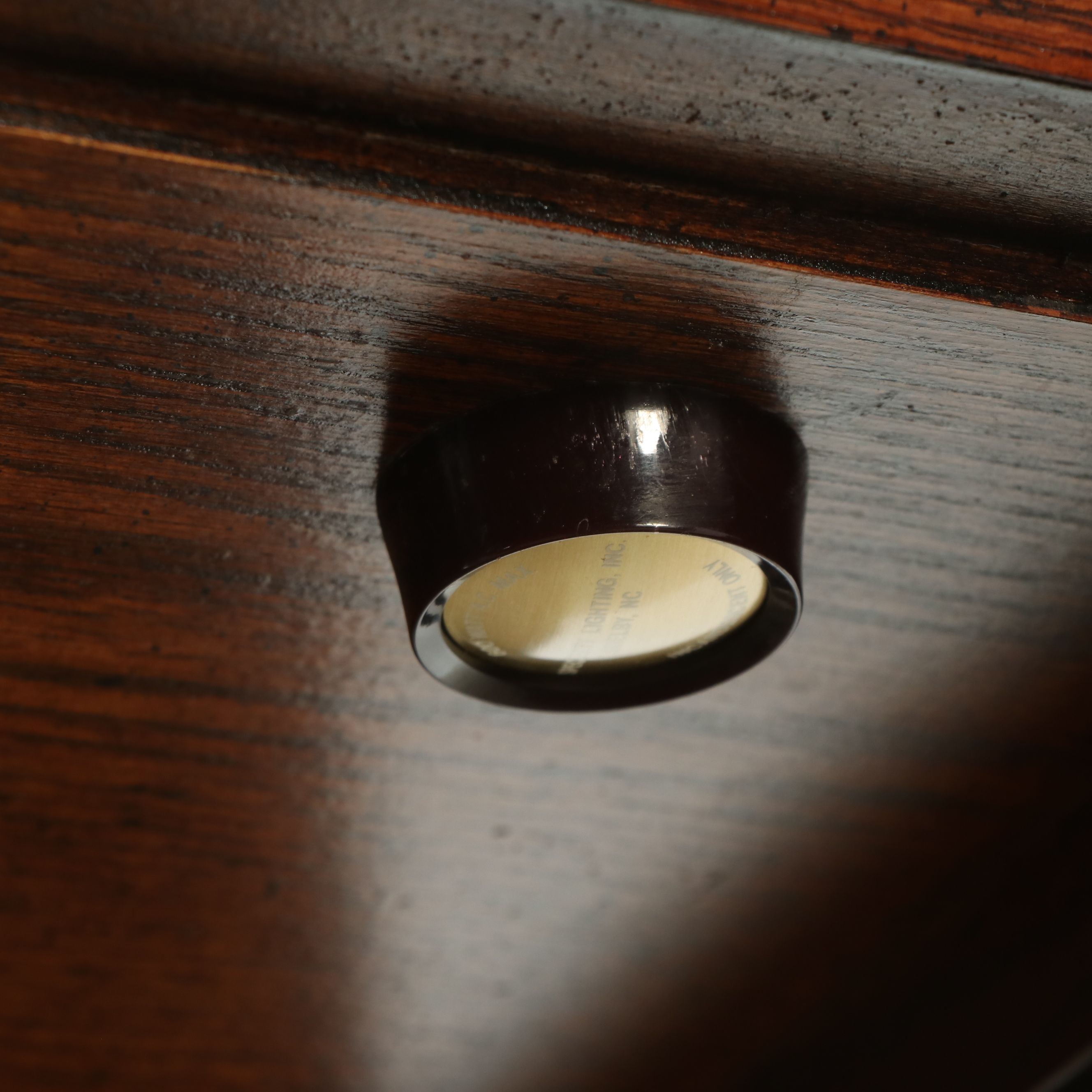 Henredon Oak Glass Front Campaign Style Display Cabinet