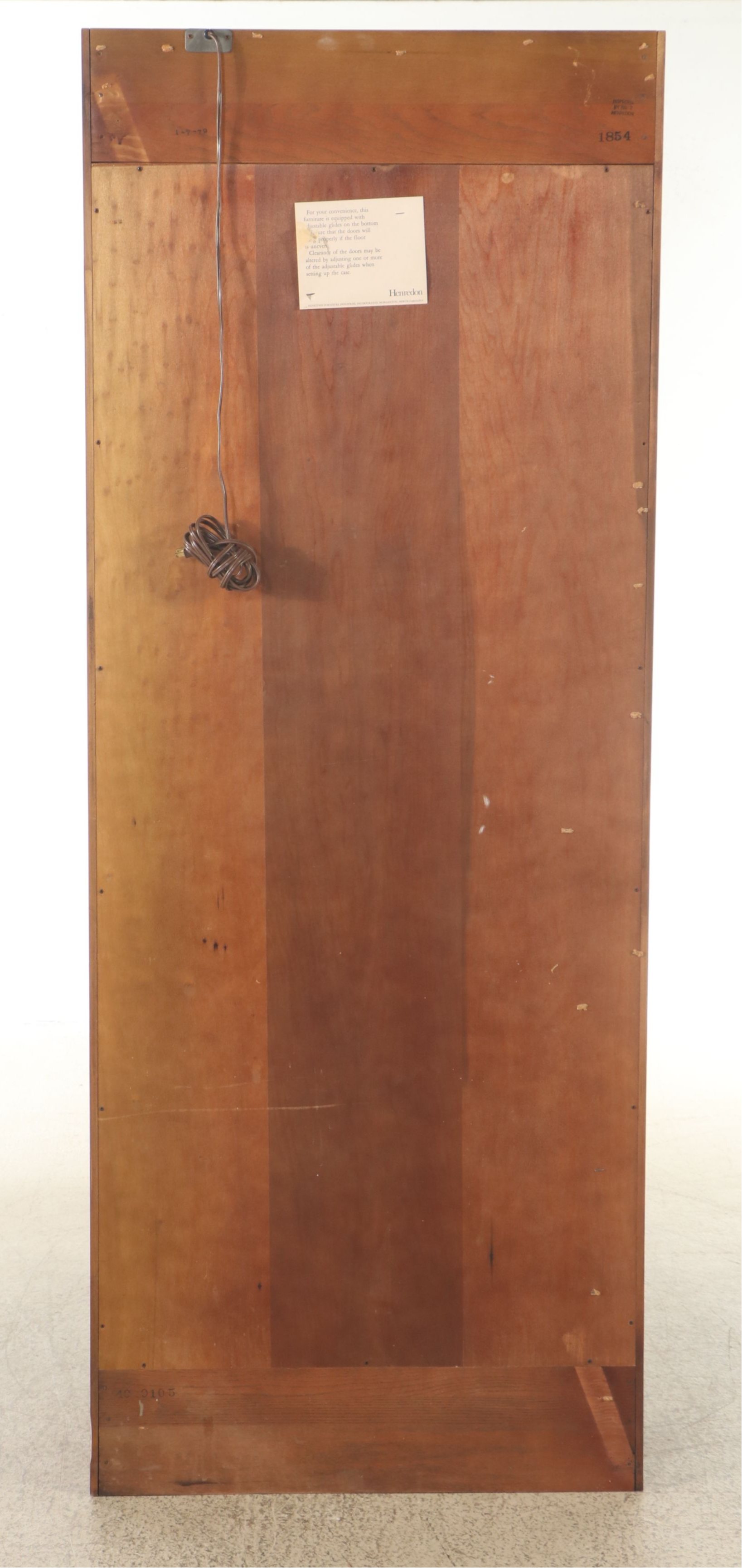 Henredon Oak Glass Front Campaign Style Display Cabinet