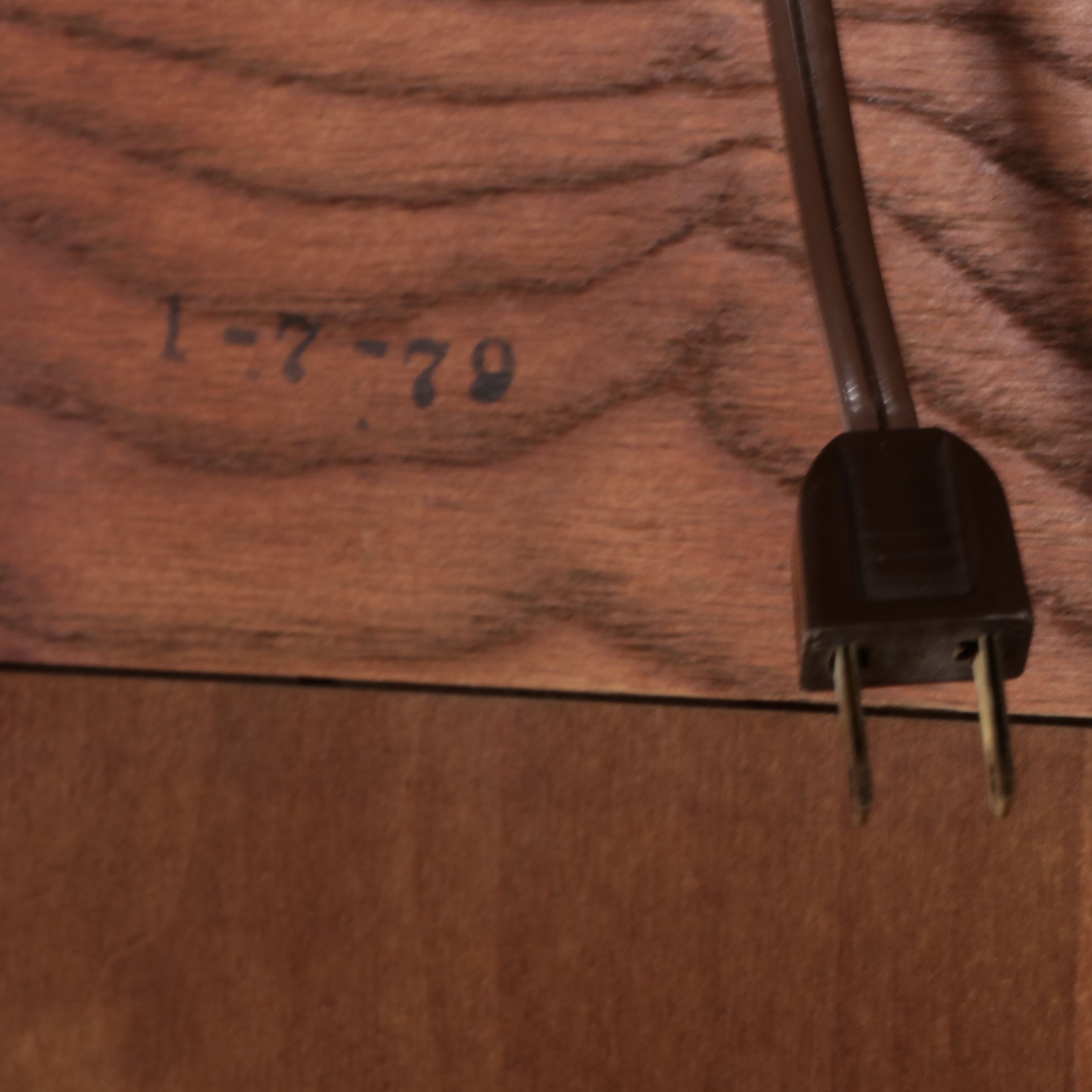 Henredon Oak Finish Mirrored Back Campaign Style Display Cabinets