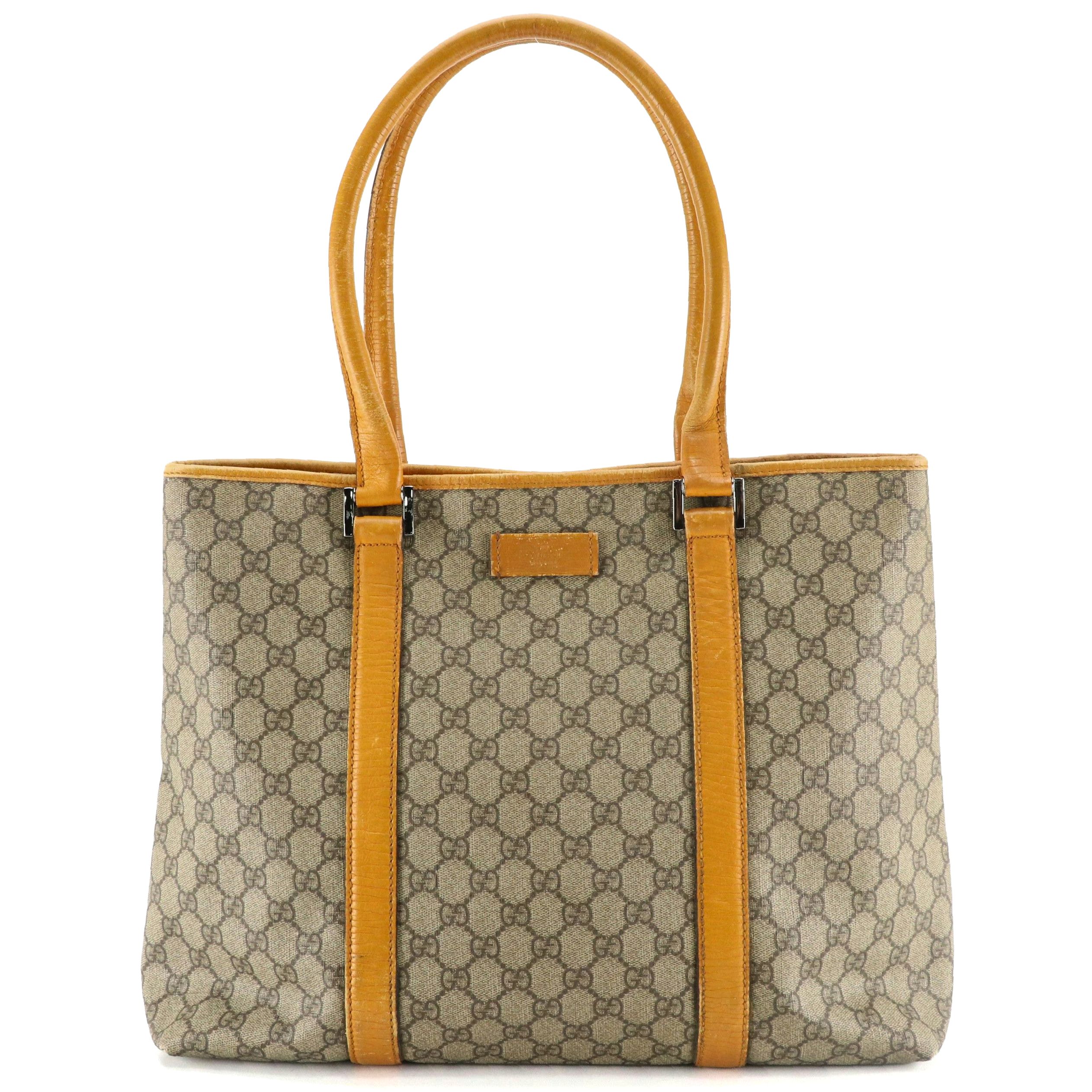 Gucci GG Supreme Canvas and Leather Trimmed Large Joy Tote