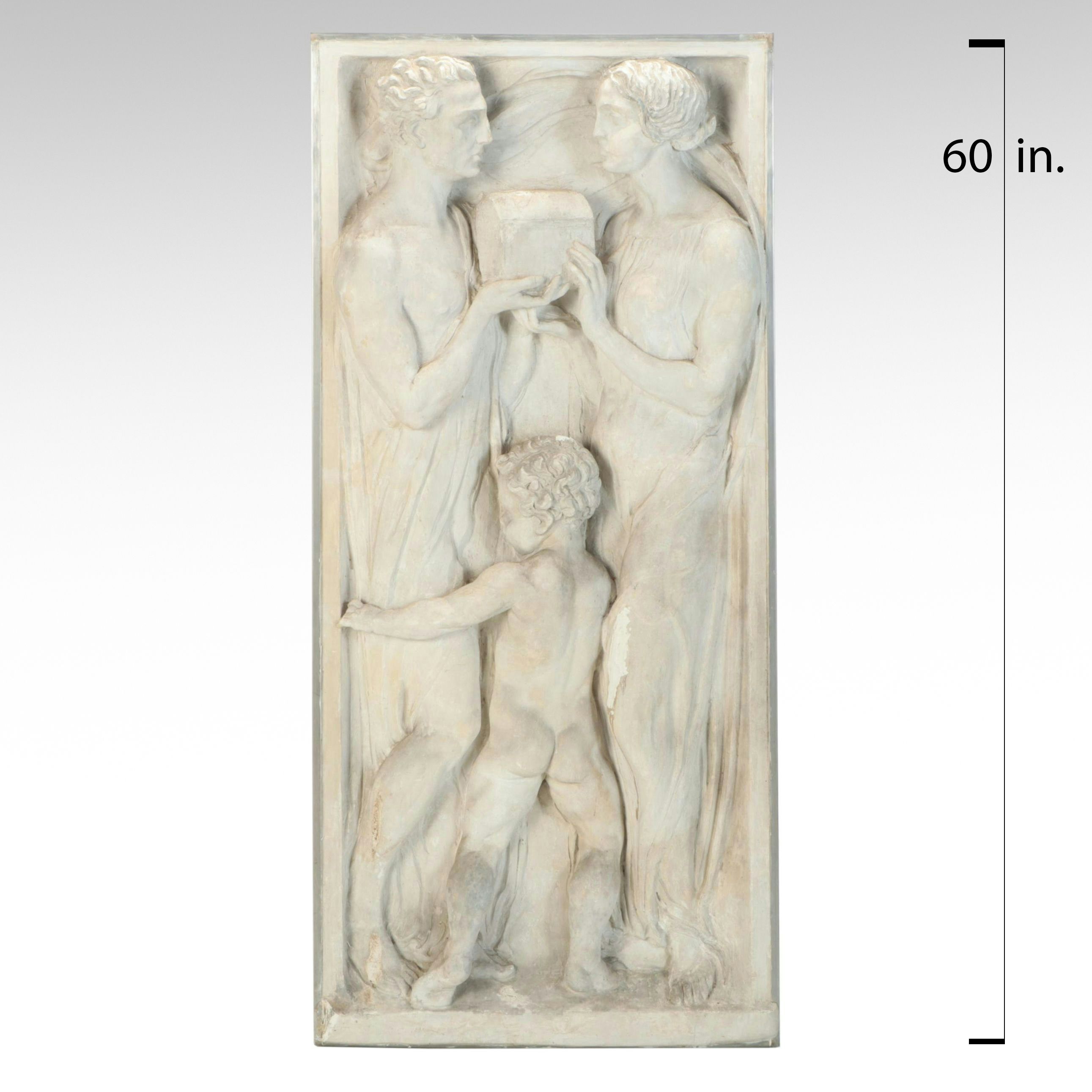 Edoardo de Albertis Plaster Relief Sculpture of the "Ideal Family", Early 20th C