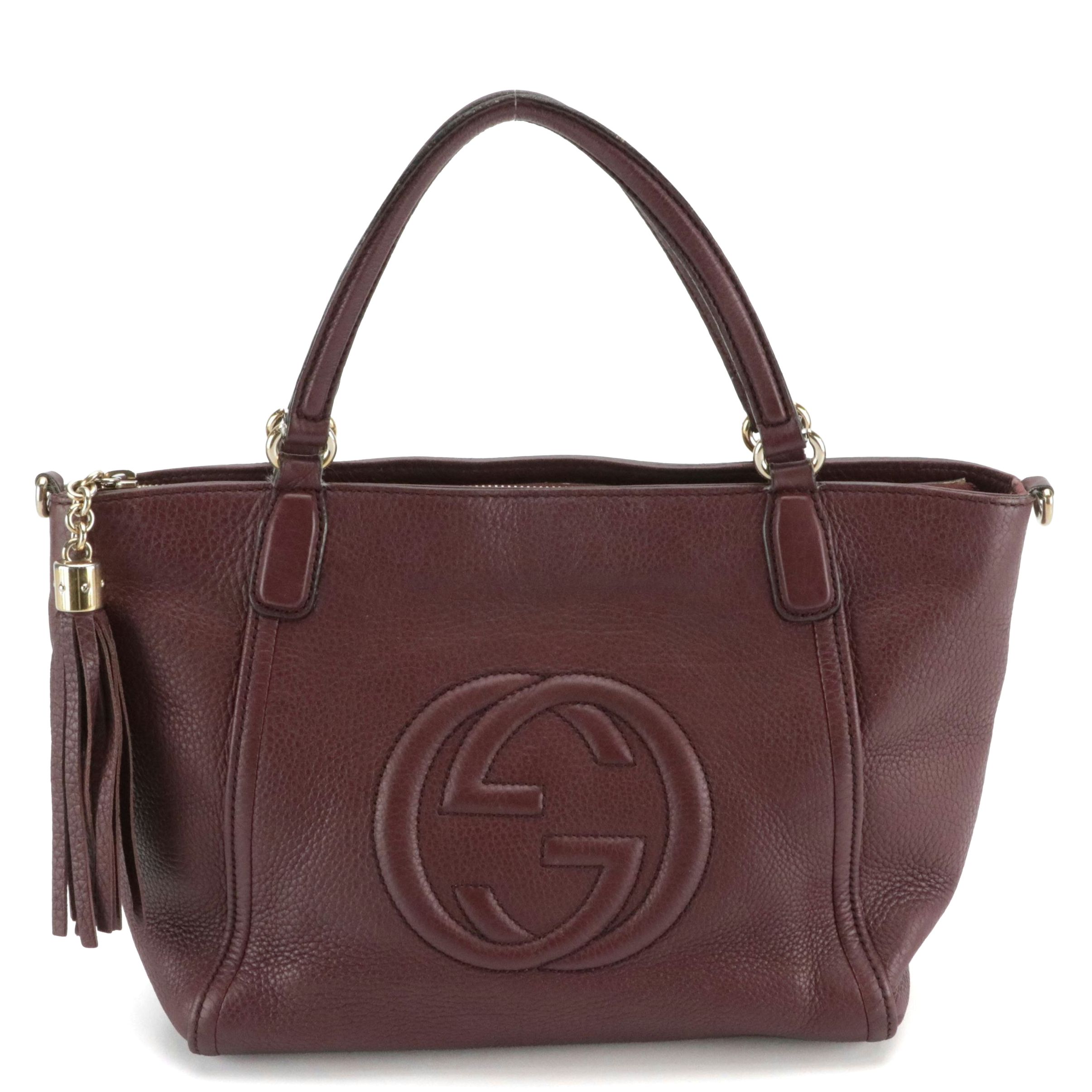 Gucci Interlocking GG Soho Tassel Two-Way Bag in Pebbled Leather