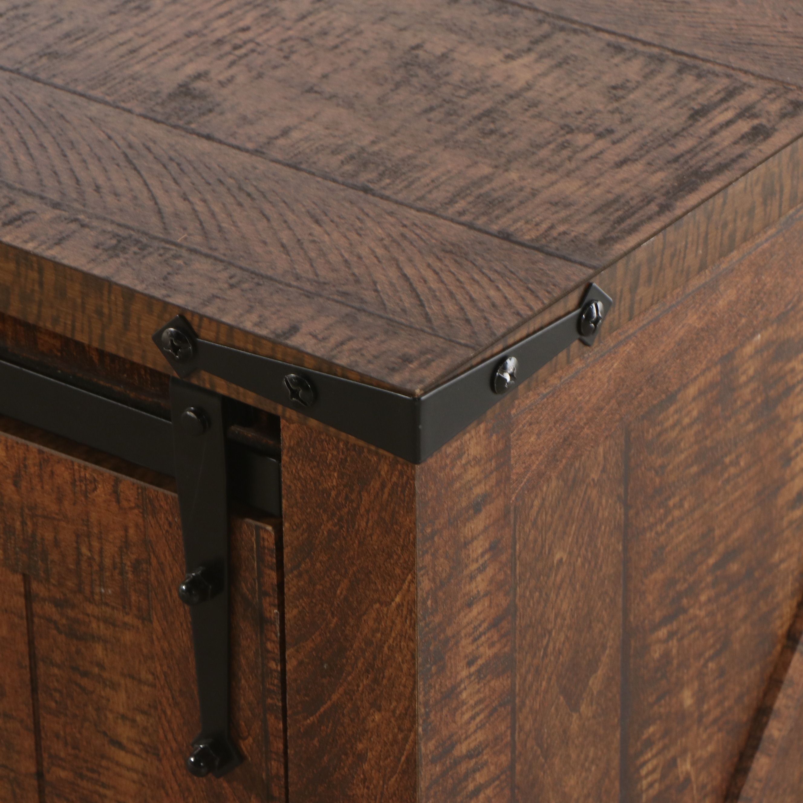 Farmhouse Style Barn Door TV Console Cabinet